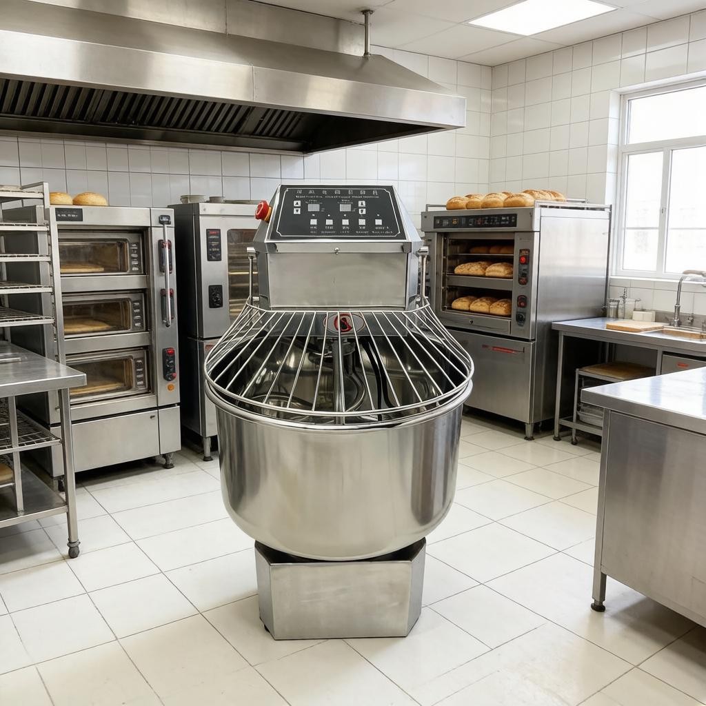 50QT 110V Electric Spiral Dough Mixing Machine Double Action Double Speed 2200W