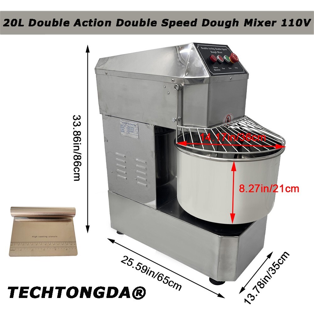 110V 20L Commercial Dough Spiral Mixer Dough Mixing Machine Bakery Flour Model