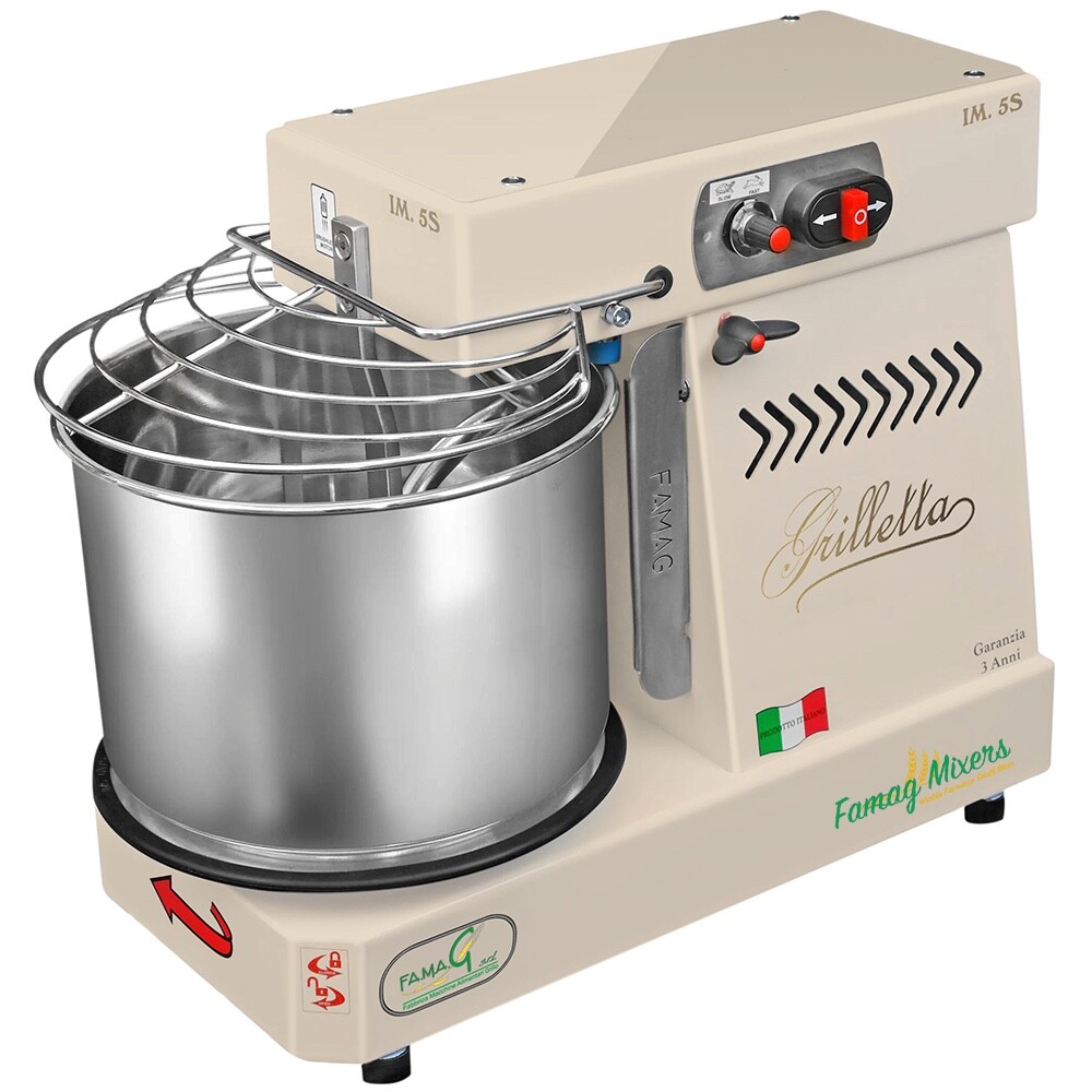 Famag Spiral Mixer IM5 (5KG) Removable Bowl 10 Speed (HH) Bonus Cover – Oyster