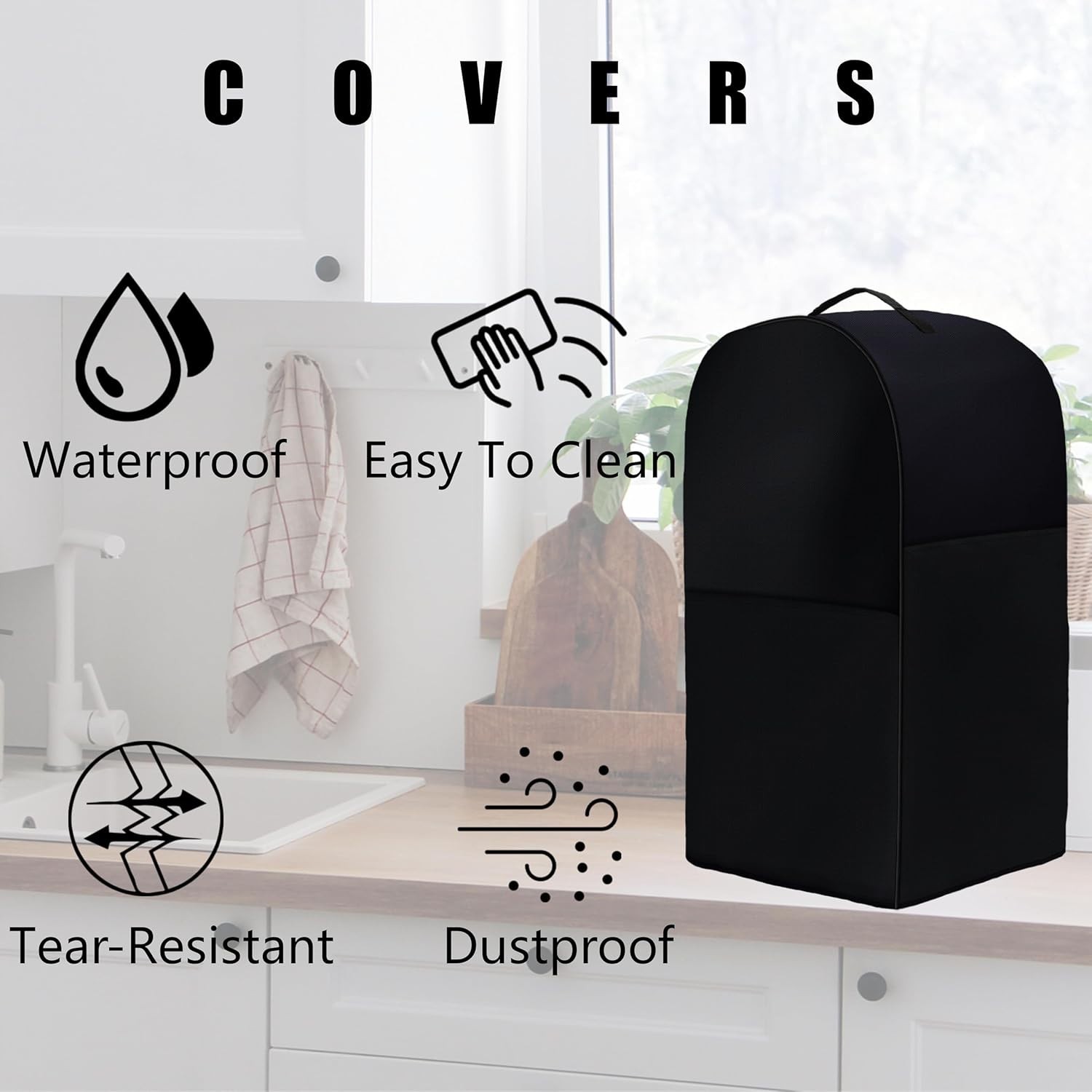 Durable Dustproof Commercial Mixer Cover with Storage Pockets – 15QT