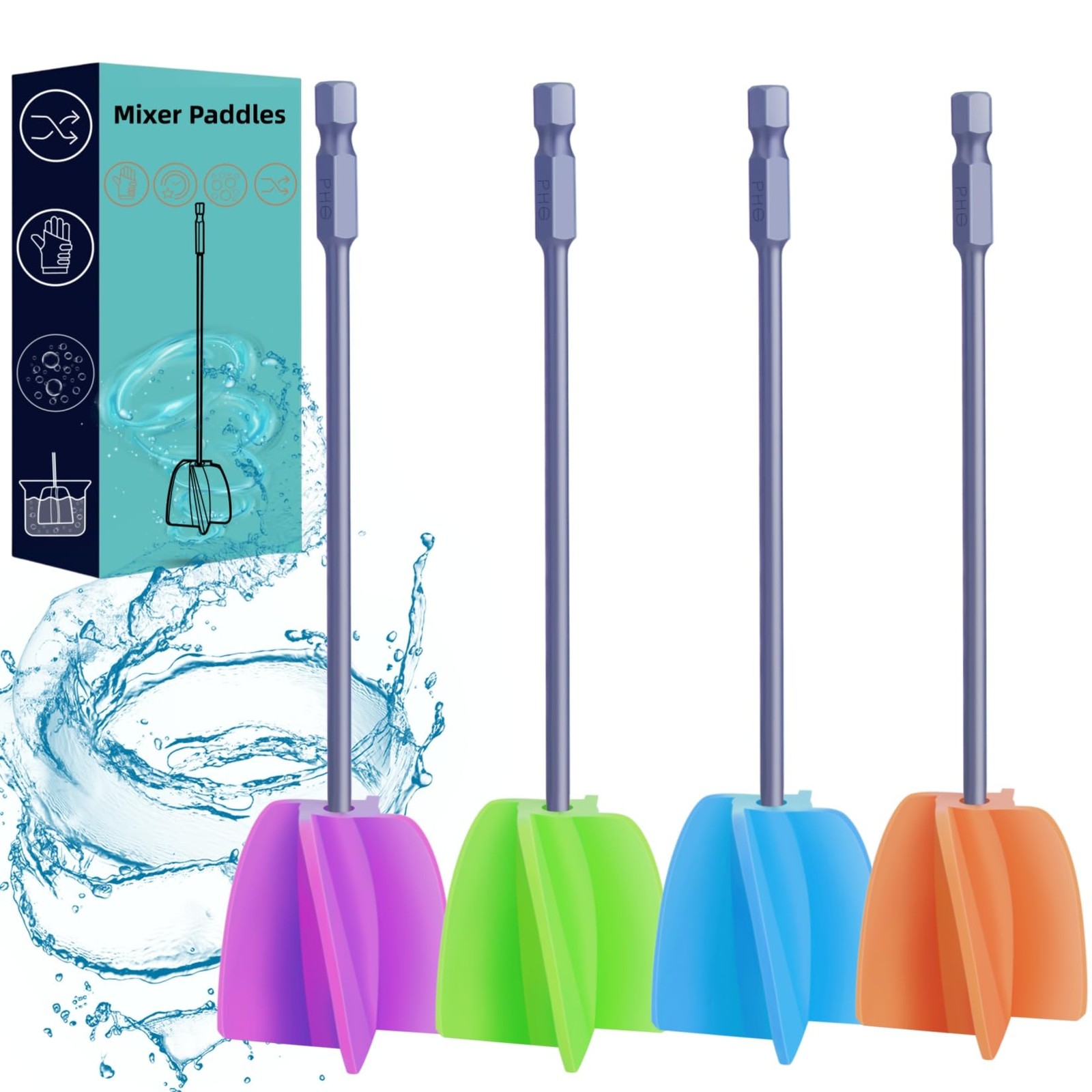 Silicone Resin Mixer Epoxy Paddles,Reusable Reusable Paint and Resin…