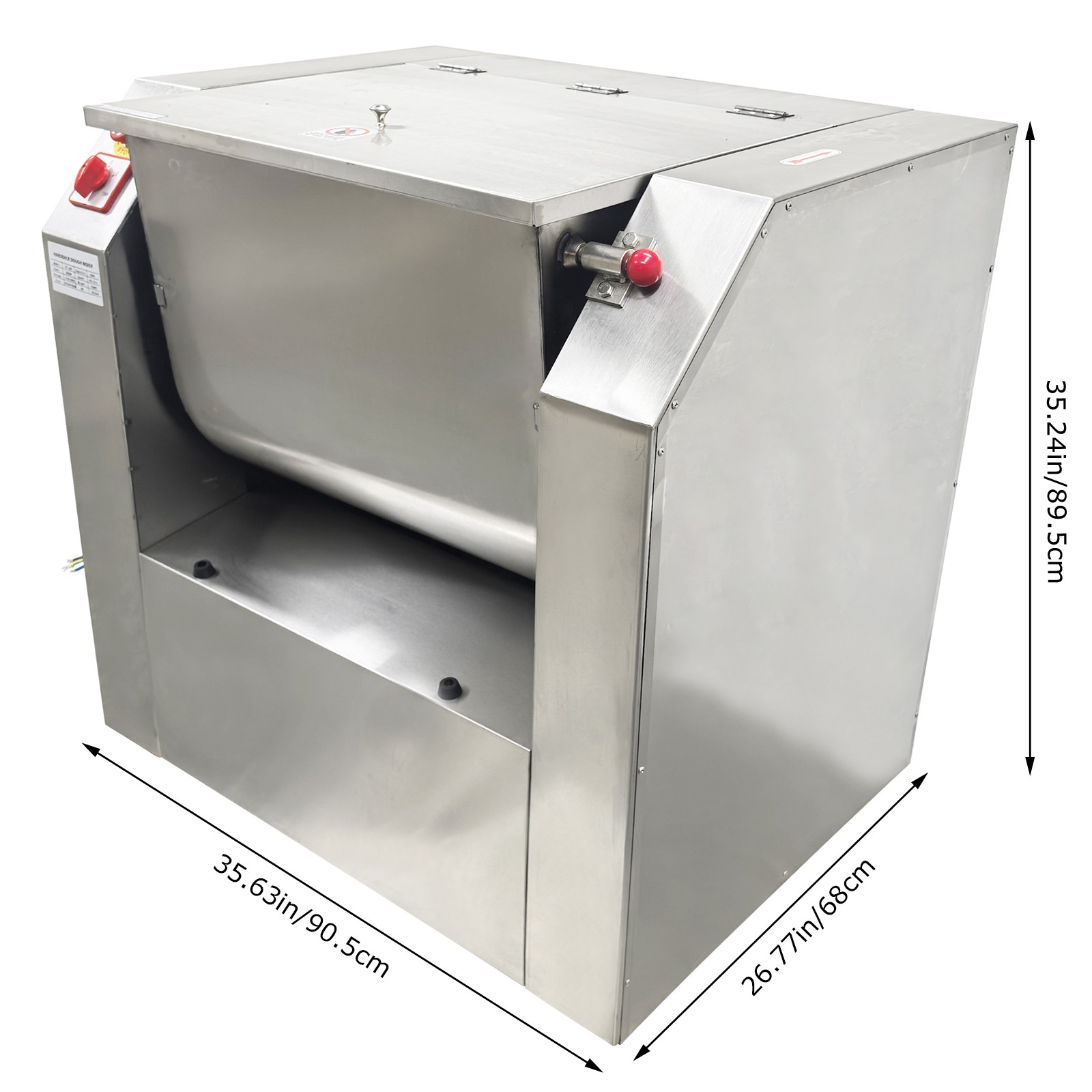 Upgraded! 50KG Commercial Dough Mixer 110V Food Mixer Flour Mixer 90° Tilt Bowl