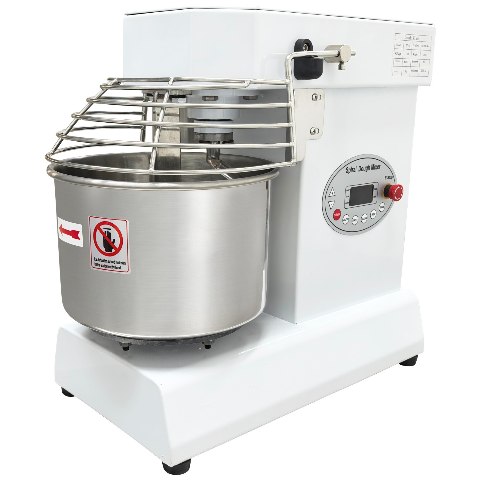 10L Double-Acting Double-Speed Dough Mixer Flour Mixing Kneading Machine 110V