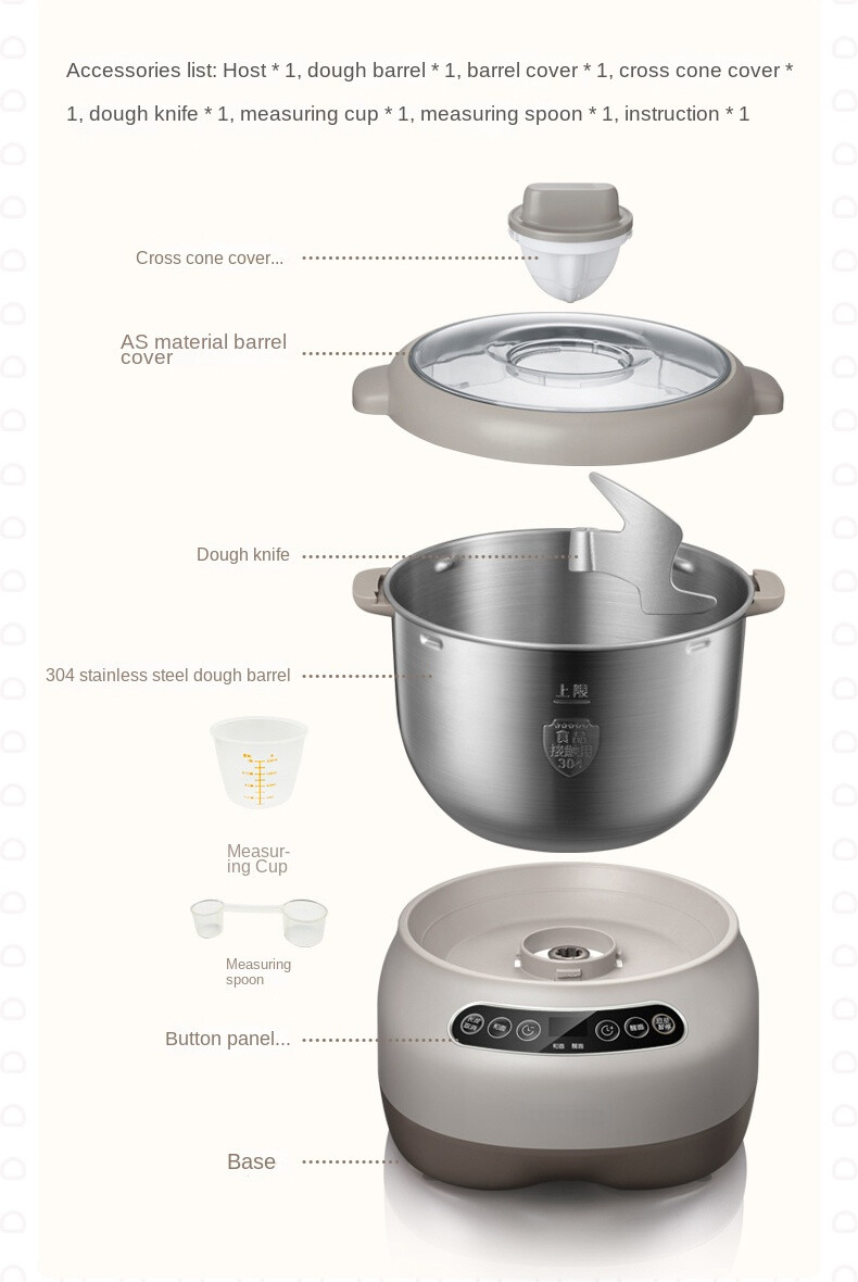 7LBread Kneading Machine Stirring Maker Dough Maker Home Ferment Dough Mixer