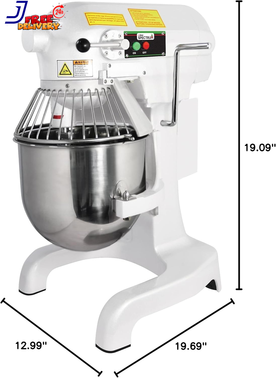 Commercial Grade Planetary Mixer 10 Liter White Cast Iron Stainless Steel