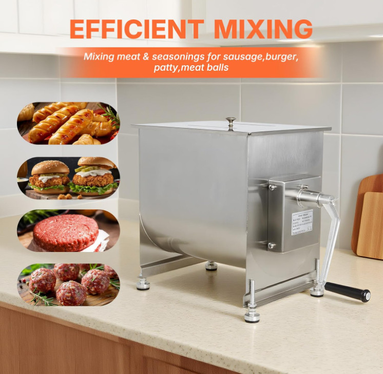 Mezcladora manual de carne 15 lb de acero inoxidable para salchichas, Nuevo
