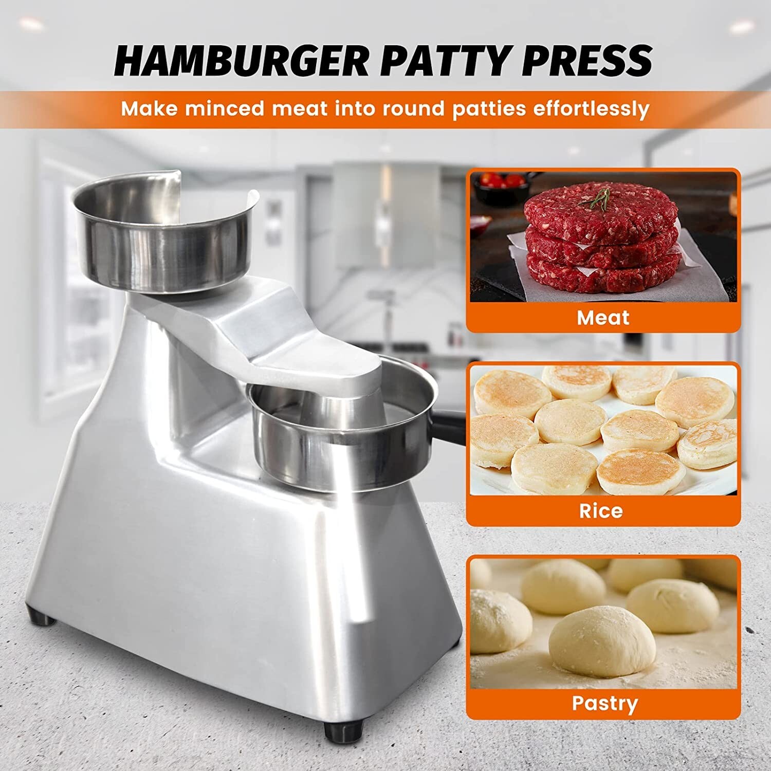 Hakka Commercial 2 in 1 Food Processor Meat Mixer with Burger Press Patty Maker