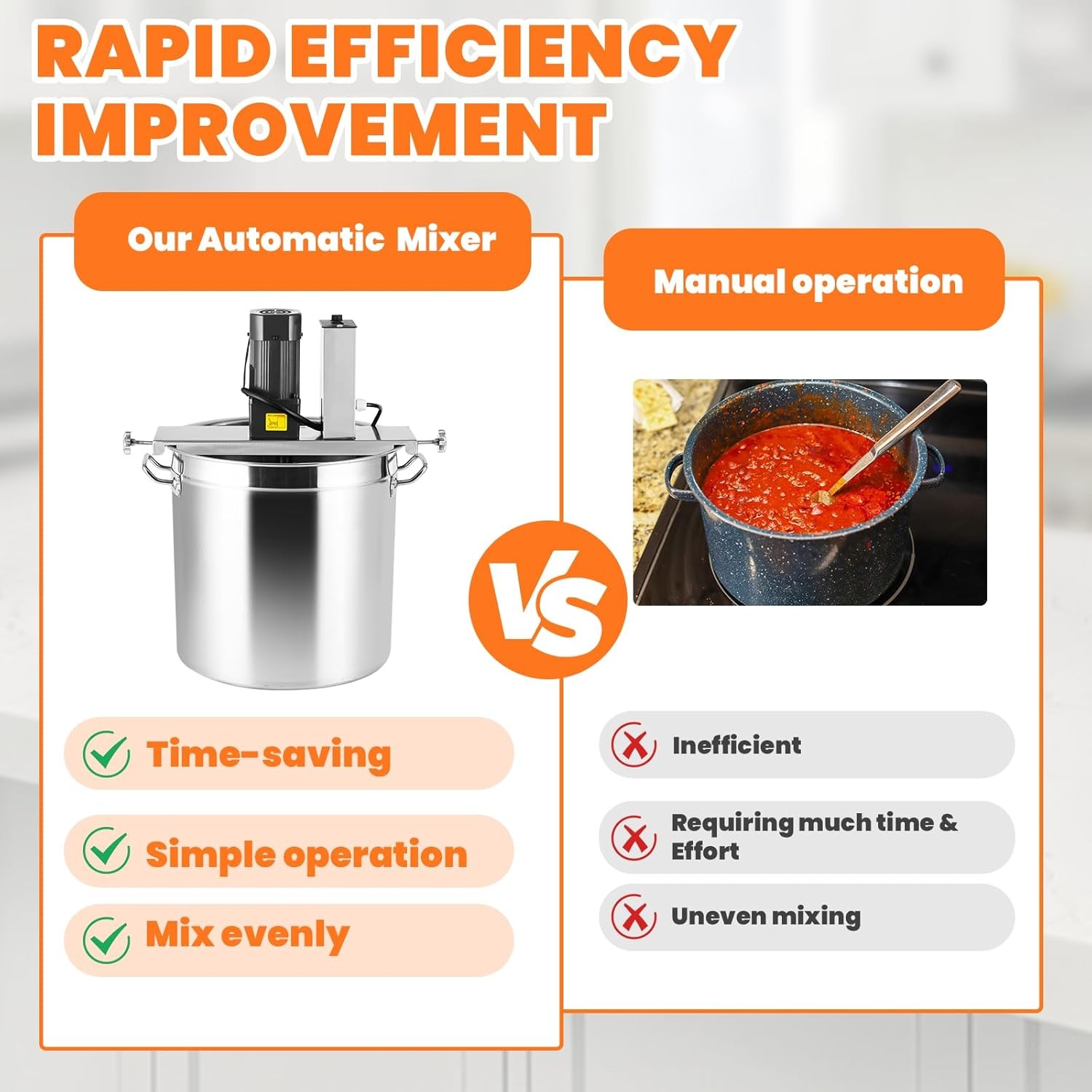 50L Commercial Food Mixer Electric Jam Sauce Stirring Frying Machine Adjustable