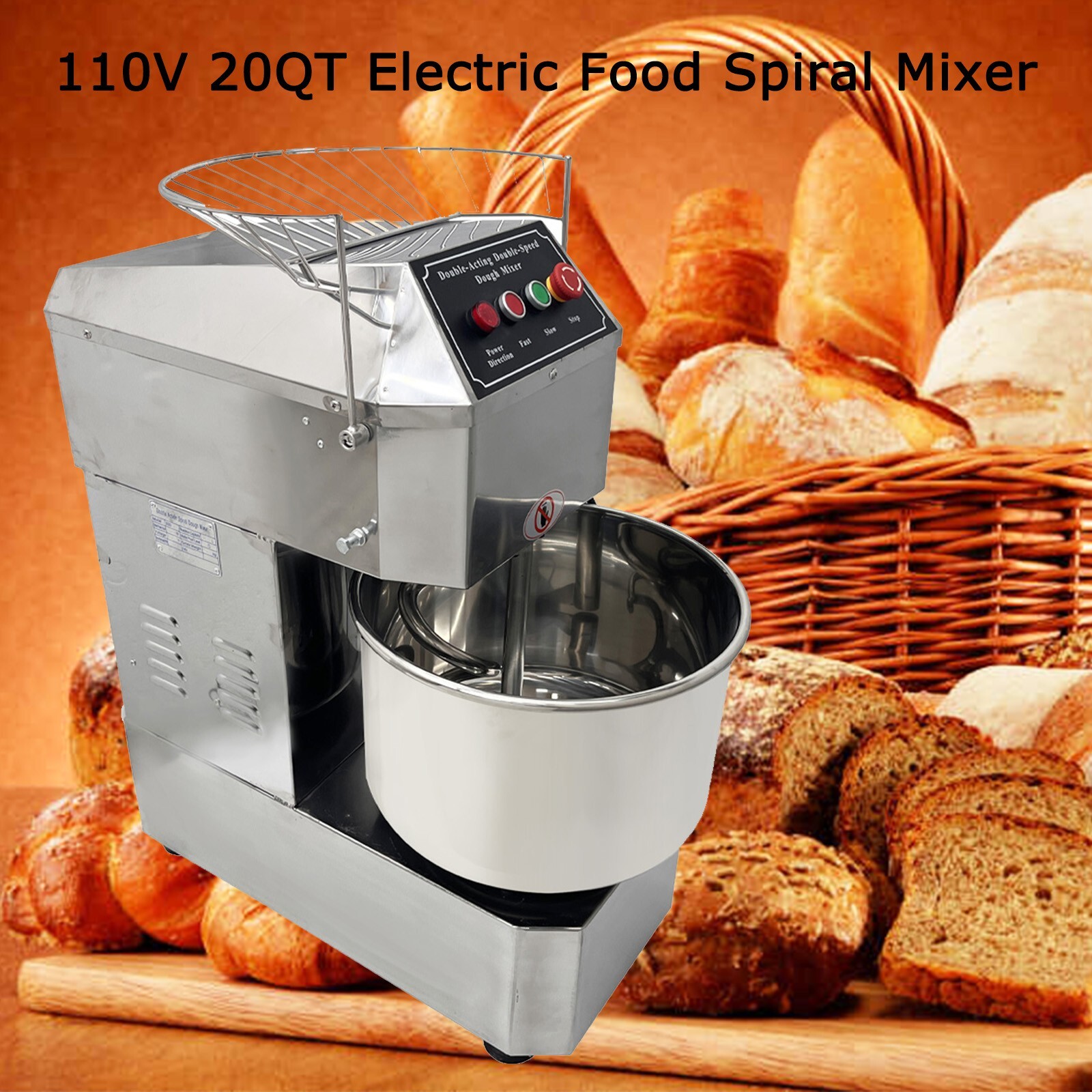 Commercial Dough Mixer 20QT Electric Food Mixer for Schools Bakeries Restaurants