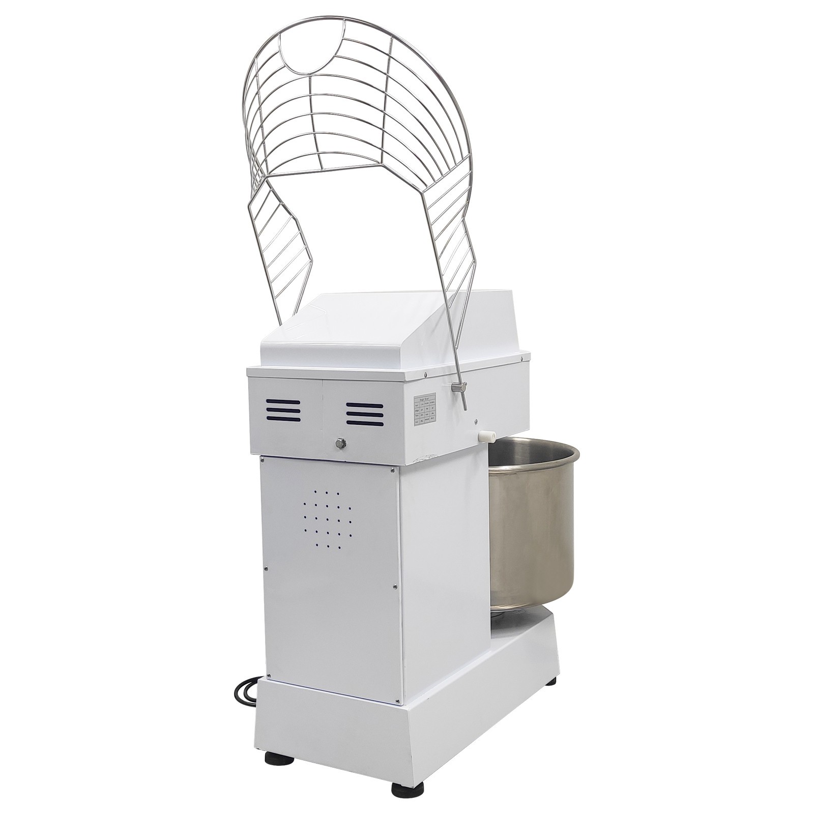60L Silent Commercial Dual-Speed Dough Mixer w Dual-Action Arm & Bowl Rotation