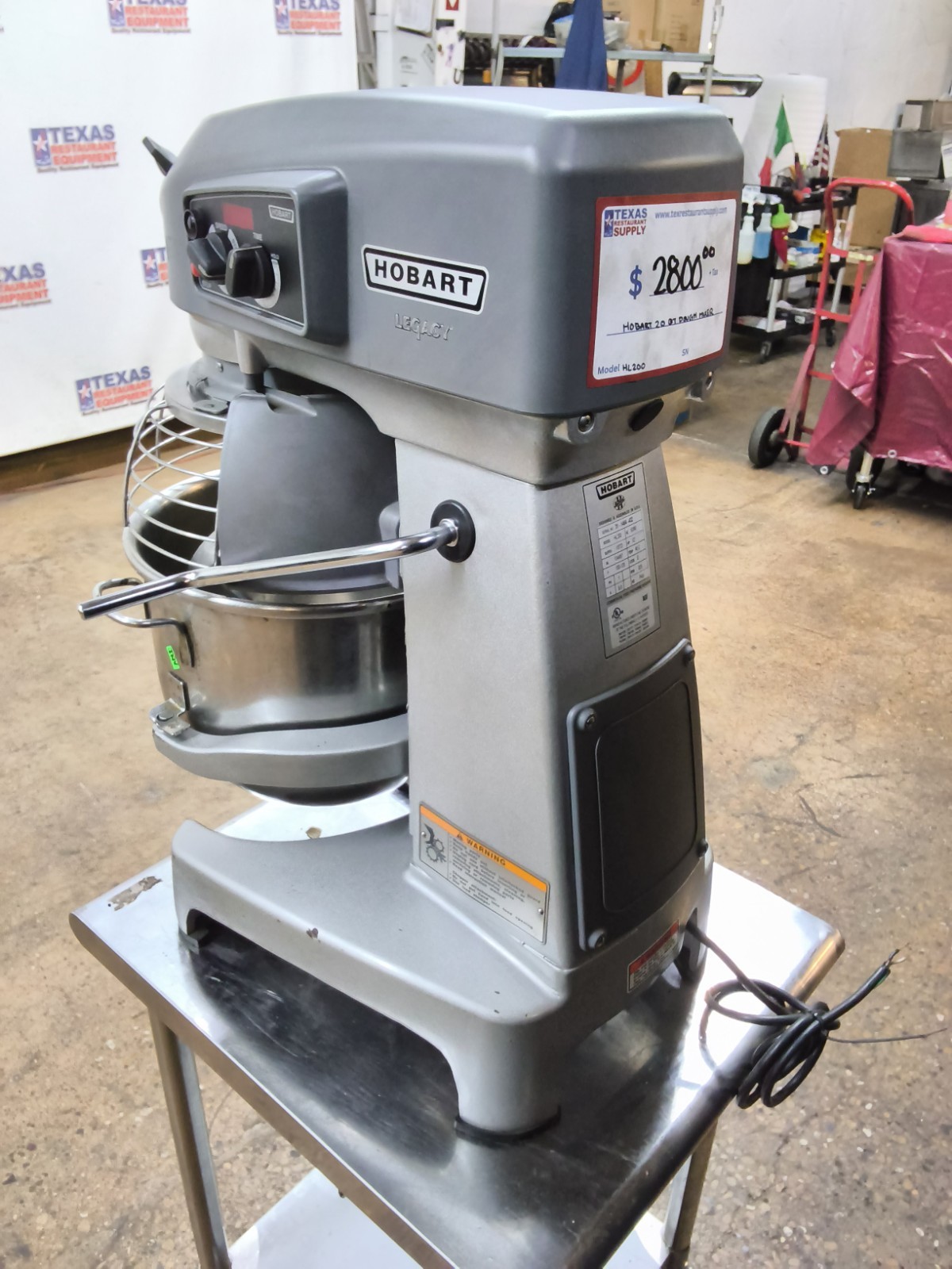 Hobart Legacy HL200 commercial Countertop 20 Quart Dough Mixer with bowl & hook