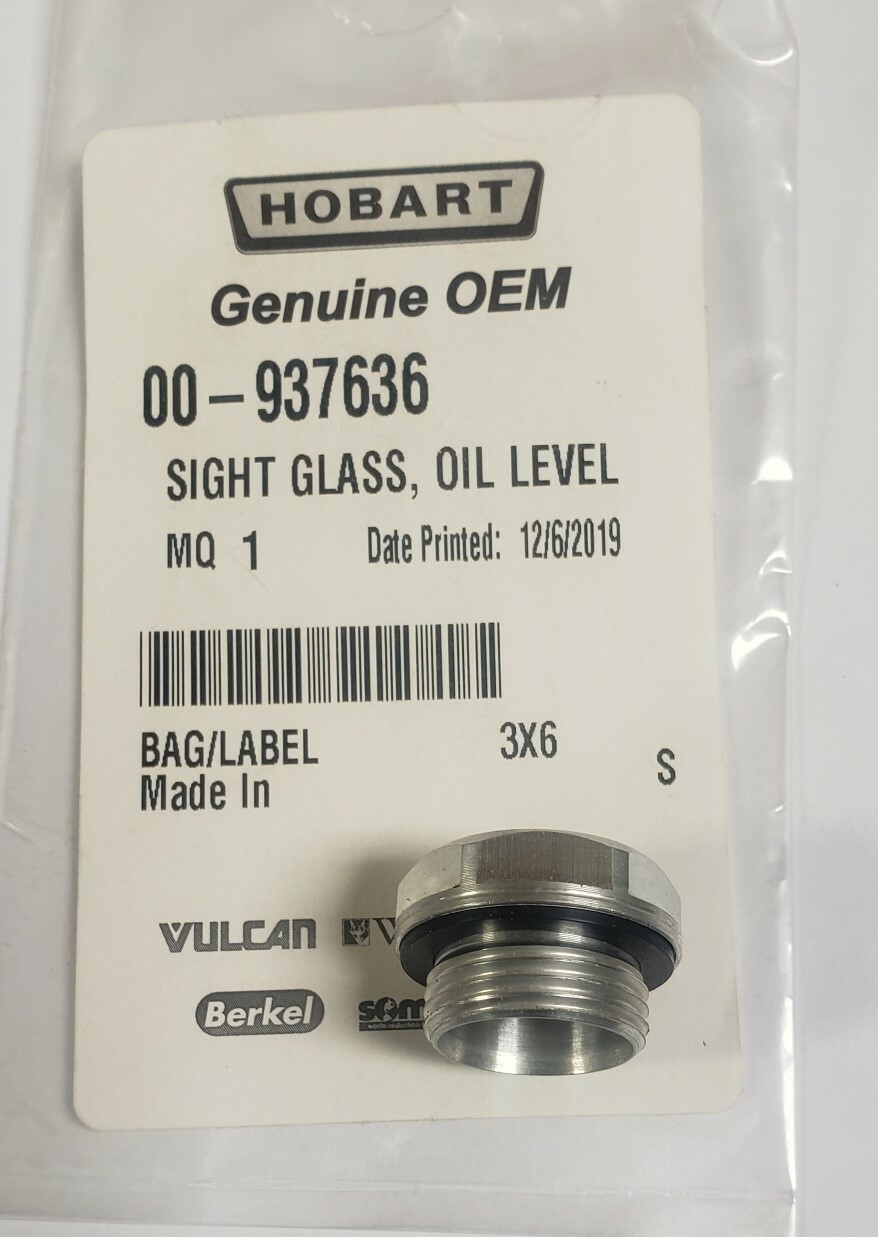 New Hobart Legacy Mixer Sight Glass Oil Level 937636 HL1400 HL400C HL 800