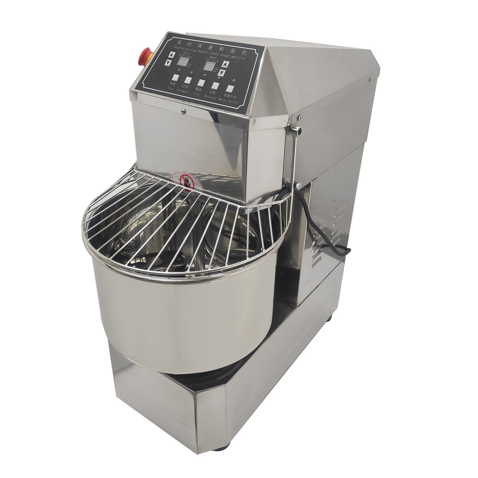 30L Commercial Bakery Mixer 110V Inverter Double Speed Double Action Auto Timer
