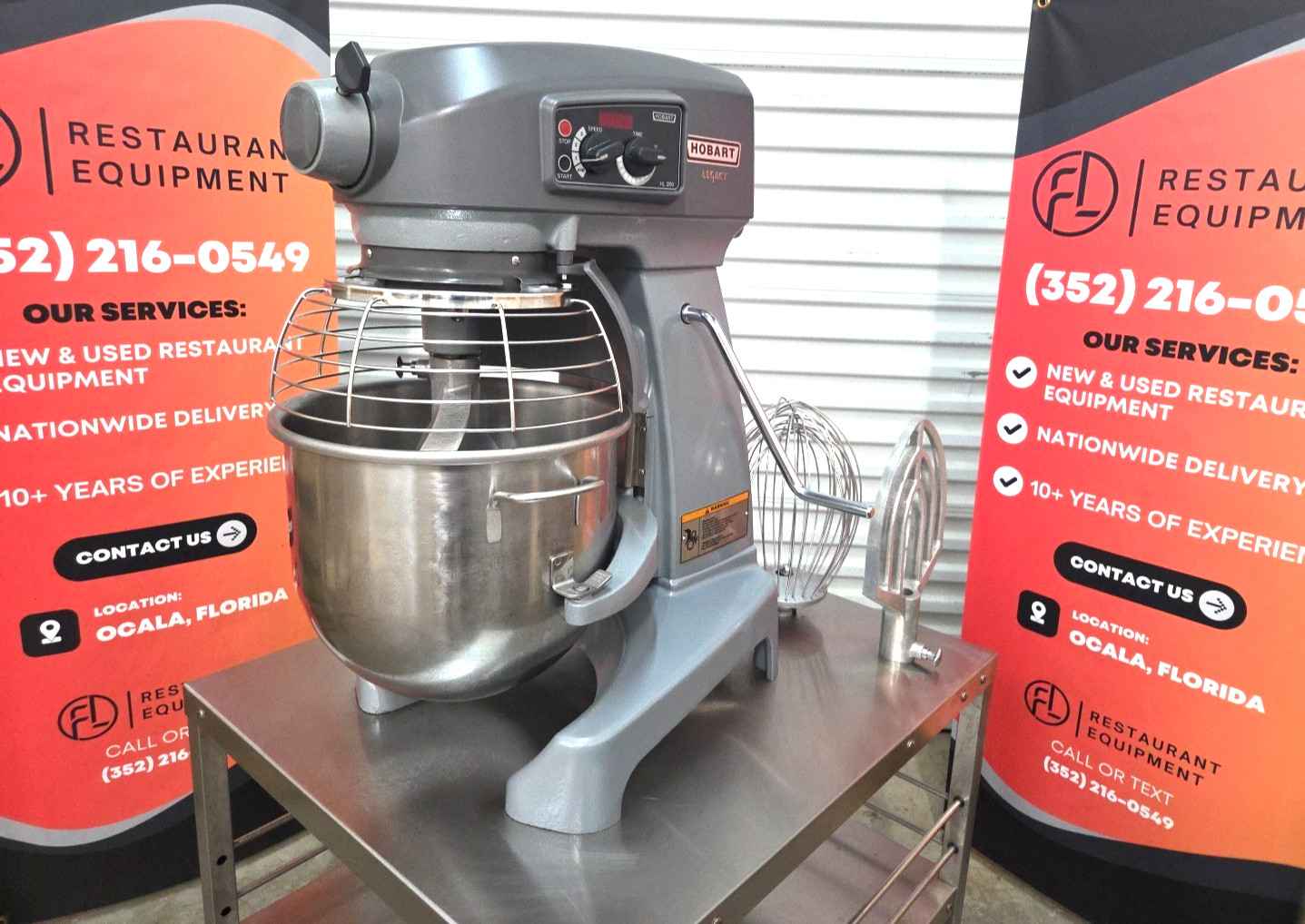 NEW HOBART 20QT HL200 Mixer W/ Bowl, Hook, Paddle, Whip, Table – WATCH VIDEO!