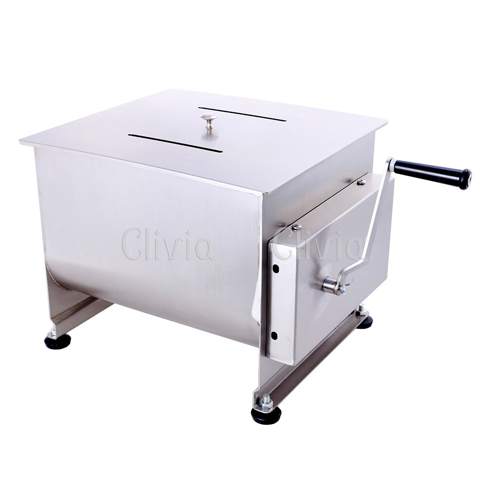 Clivia 45 lb Double Axis Meat Mixer Stainless Steel Manual Sausage Filling Mixer