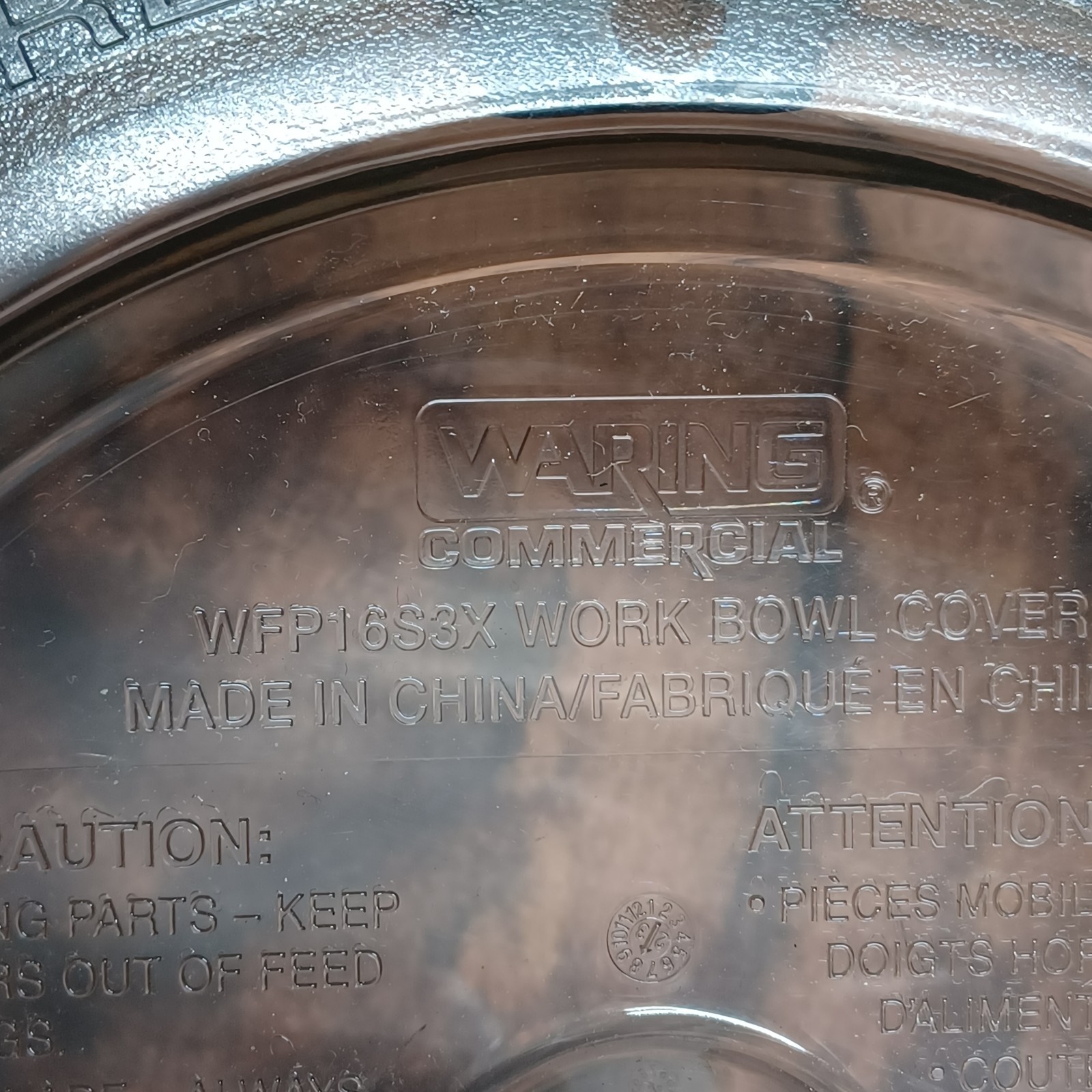 Waring Commercial WFP16S3X Work Bowl Cover Sealed Batch Lid for WFP16S Processor
