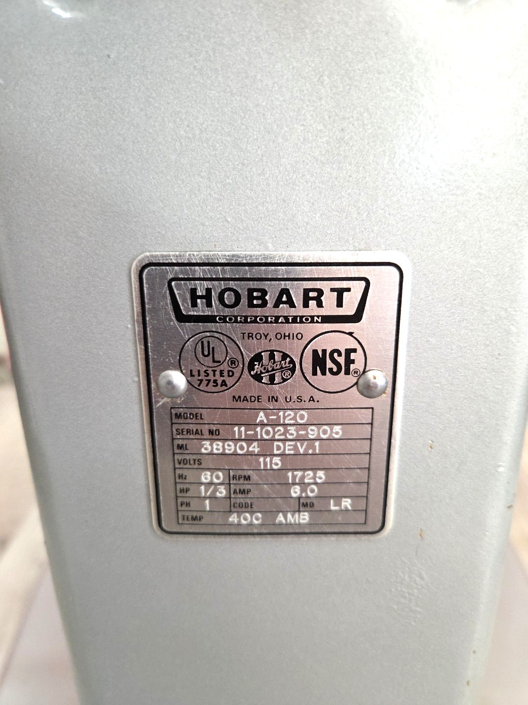 HOBART 12 Quart Mixer A120 W/ Bowl, Paddle, Whisk – 1PH – Watch Video!