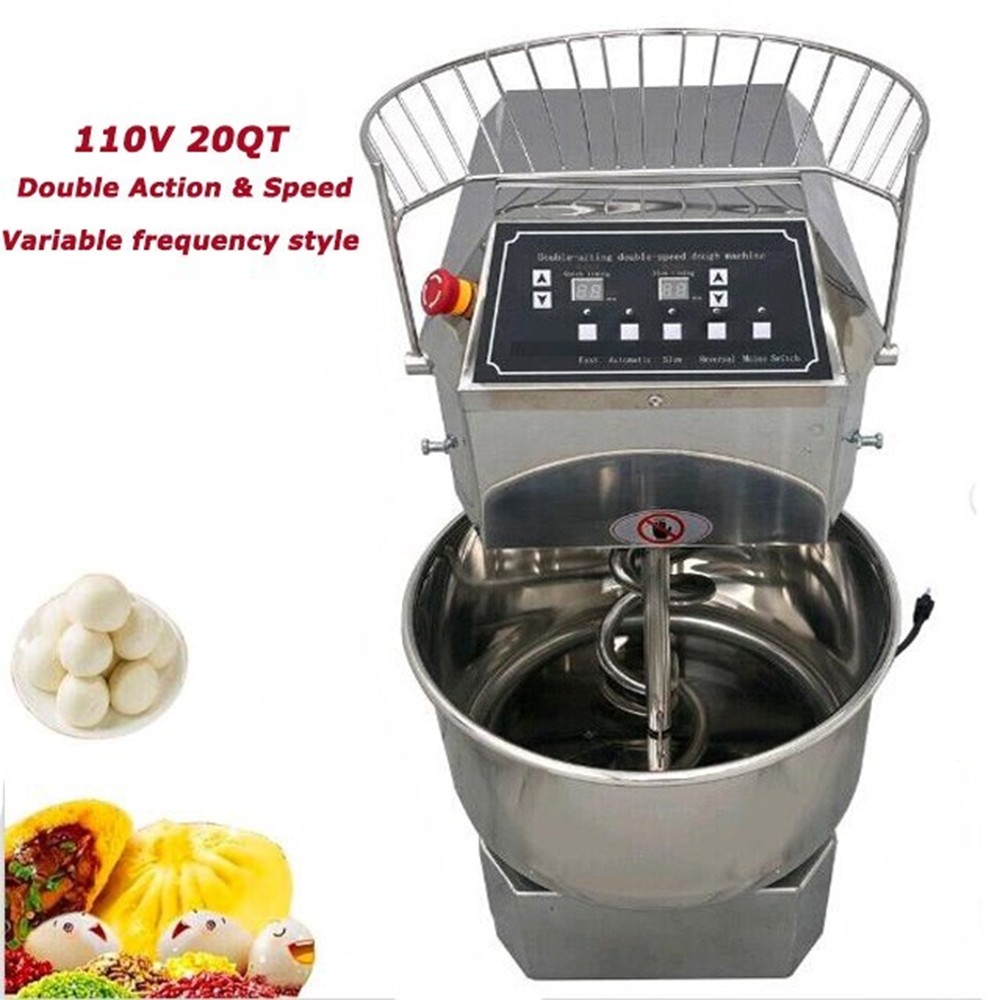 Commercial Dough Mixer 20QT Double Action&Speed Electric Flour Mixing Machine US