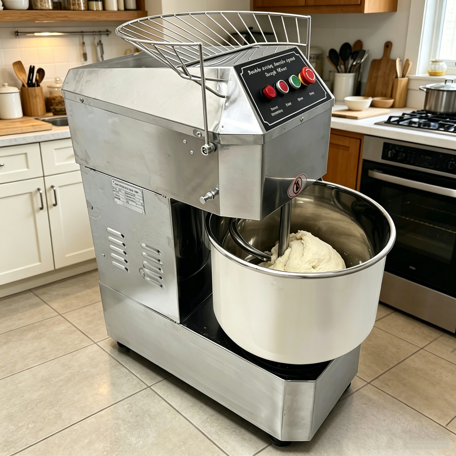 30qt Commercial Dough Mixer Dough Kneading Machine Double Action 2-Speed 1500W