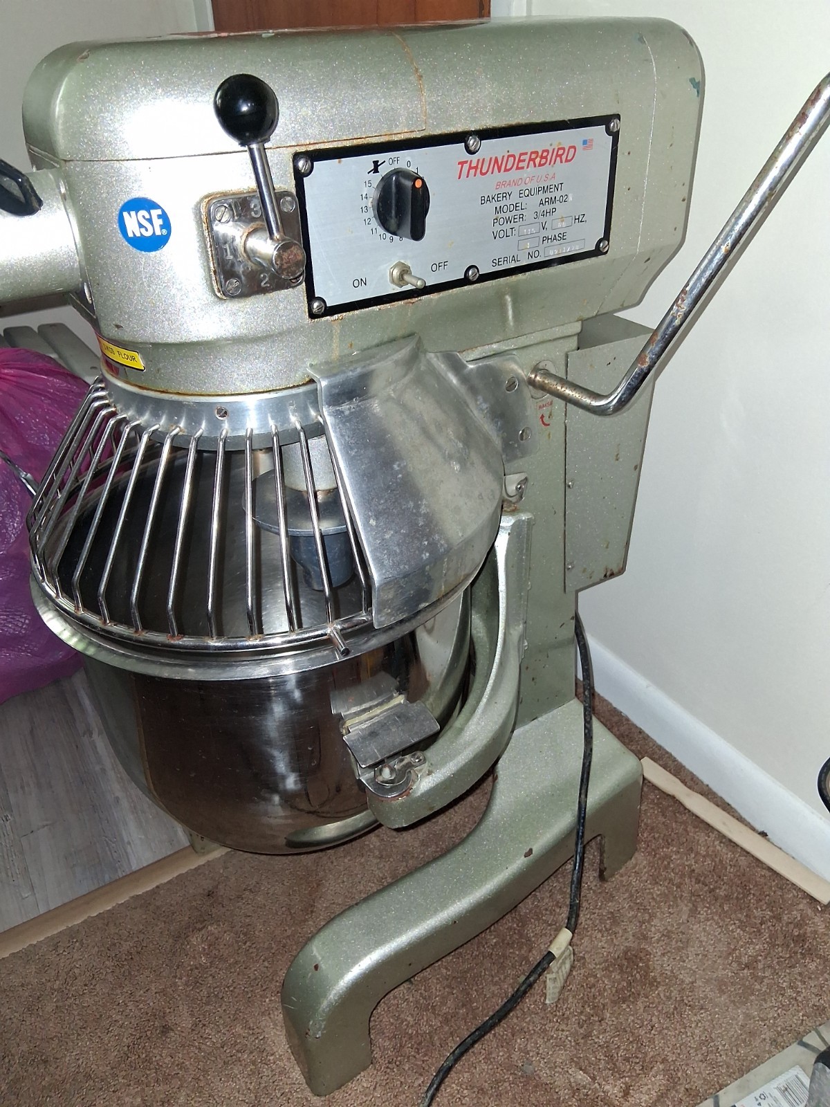 Thunderbird ARM-02 Commercial 20 Qt Dough Mixer – 3/4 HP – 115V