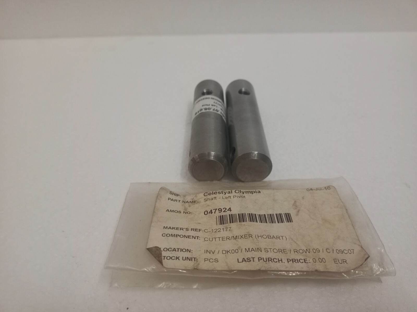 Hobart 00-122177 Shaft Left Pivot for HCM300 HCM450 HCM450C