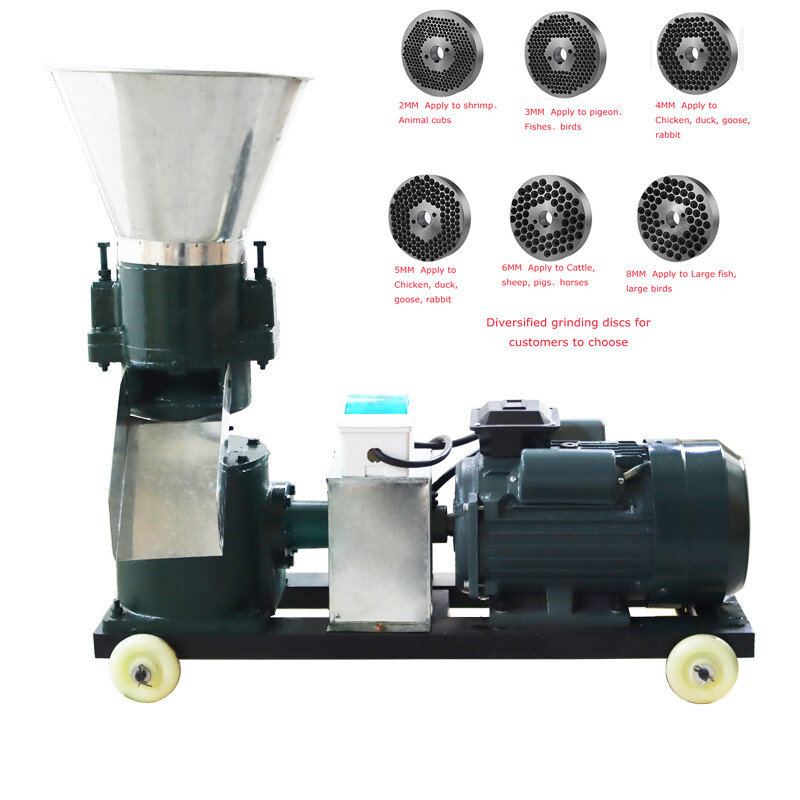Updated Top Grade 2mm/3mm/6mm/8mm Animals Feed Pellet Mill Machine 220V 3KW
