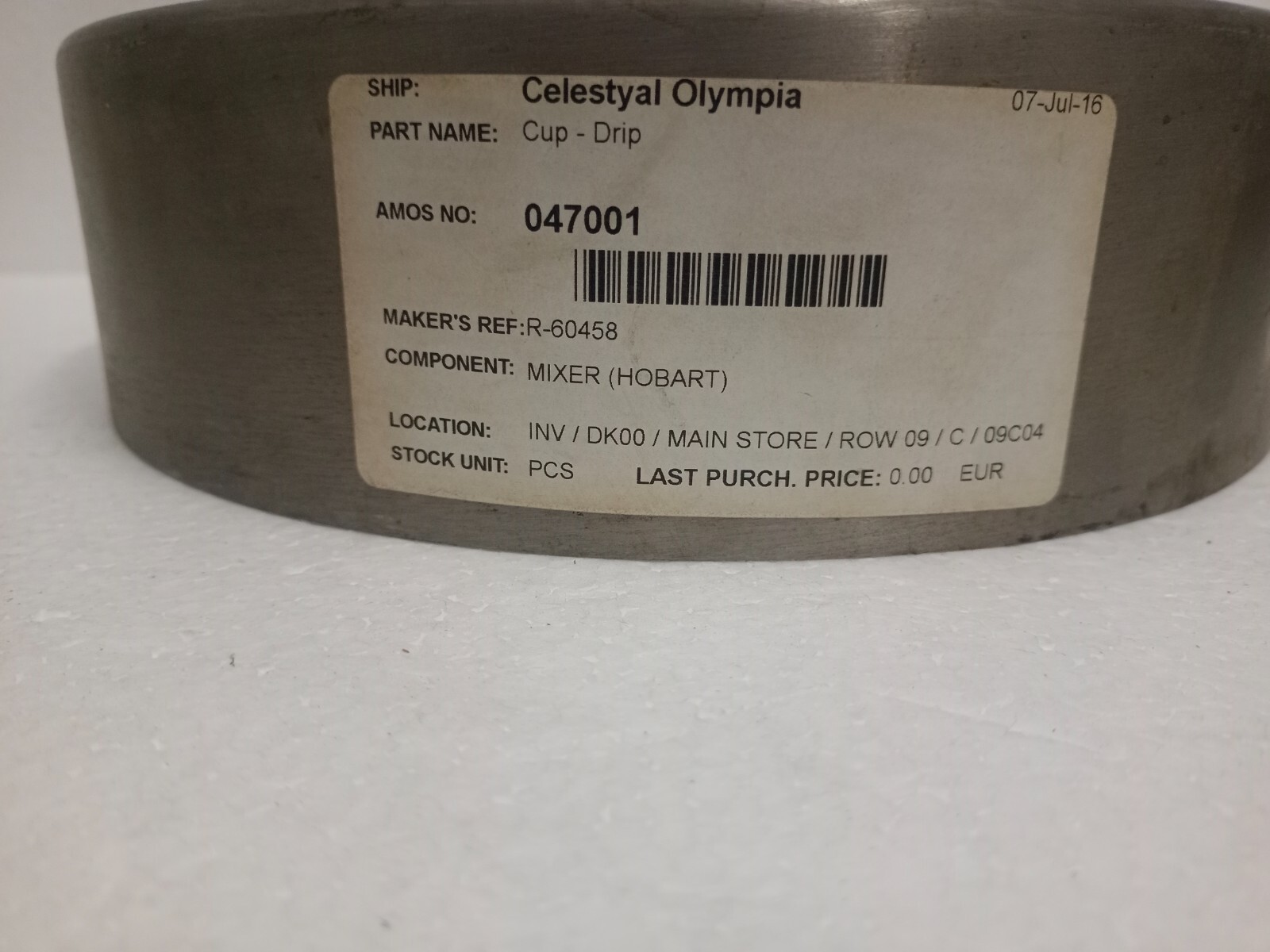 Hobart 00-060458 Cup for Mixer