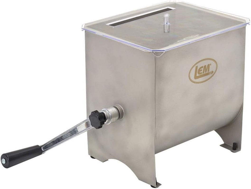 LEM Products Mightybite Manual Meat Mixer, 20 Lb Stainless Steel Meat Mixer for