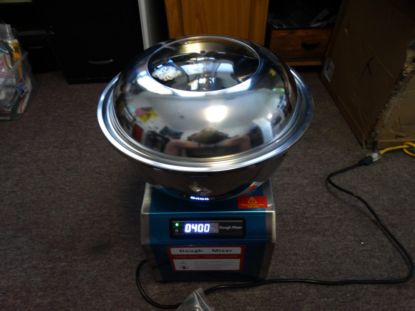 8KG Stainless Steel Nondetachable Basin Type Dough Mixer 110V Bowl Noodle