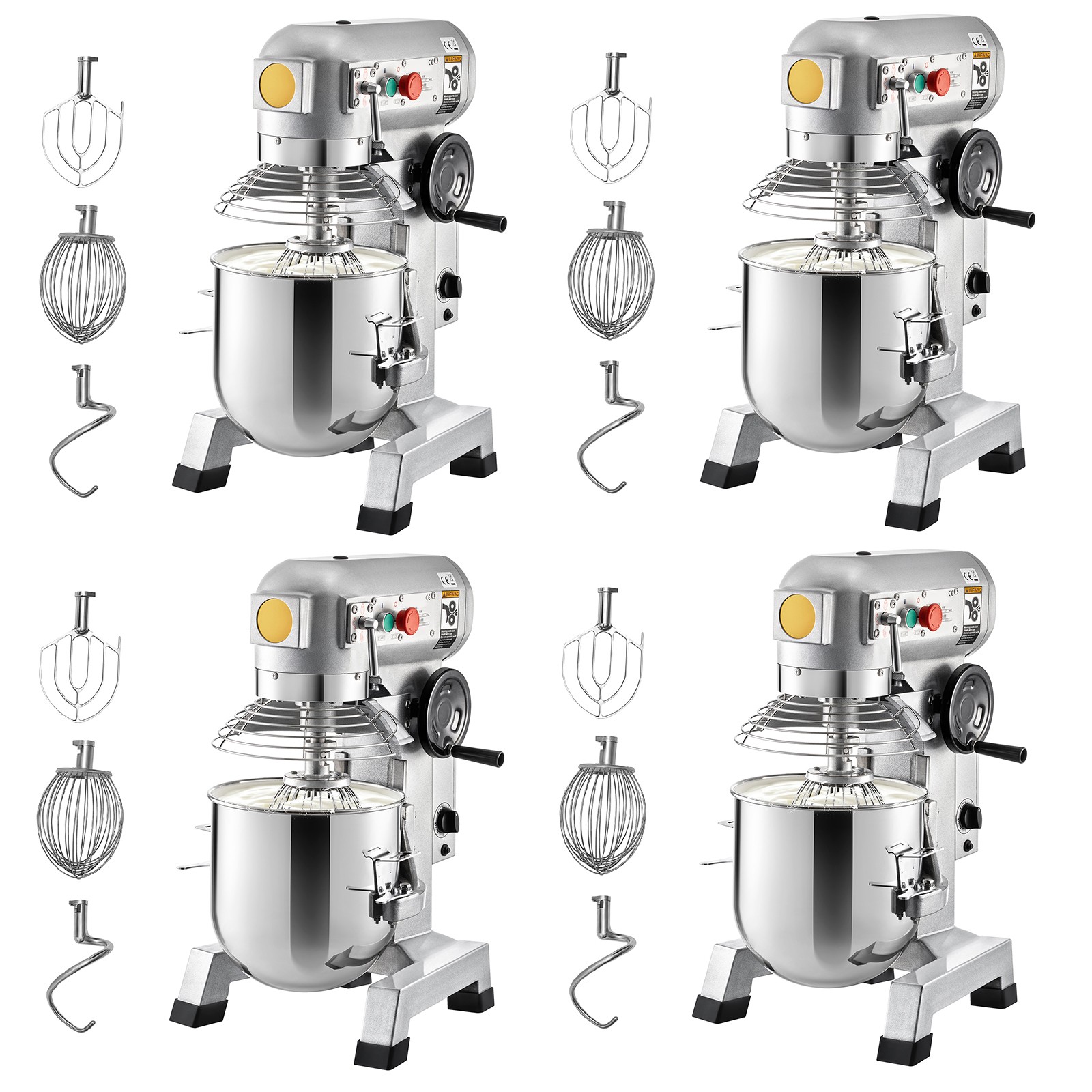 VEVOR Commercial Electric Food Mixer 10/15/20/30Qt Dough Mixer 3 Speeds Pizza