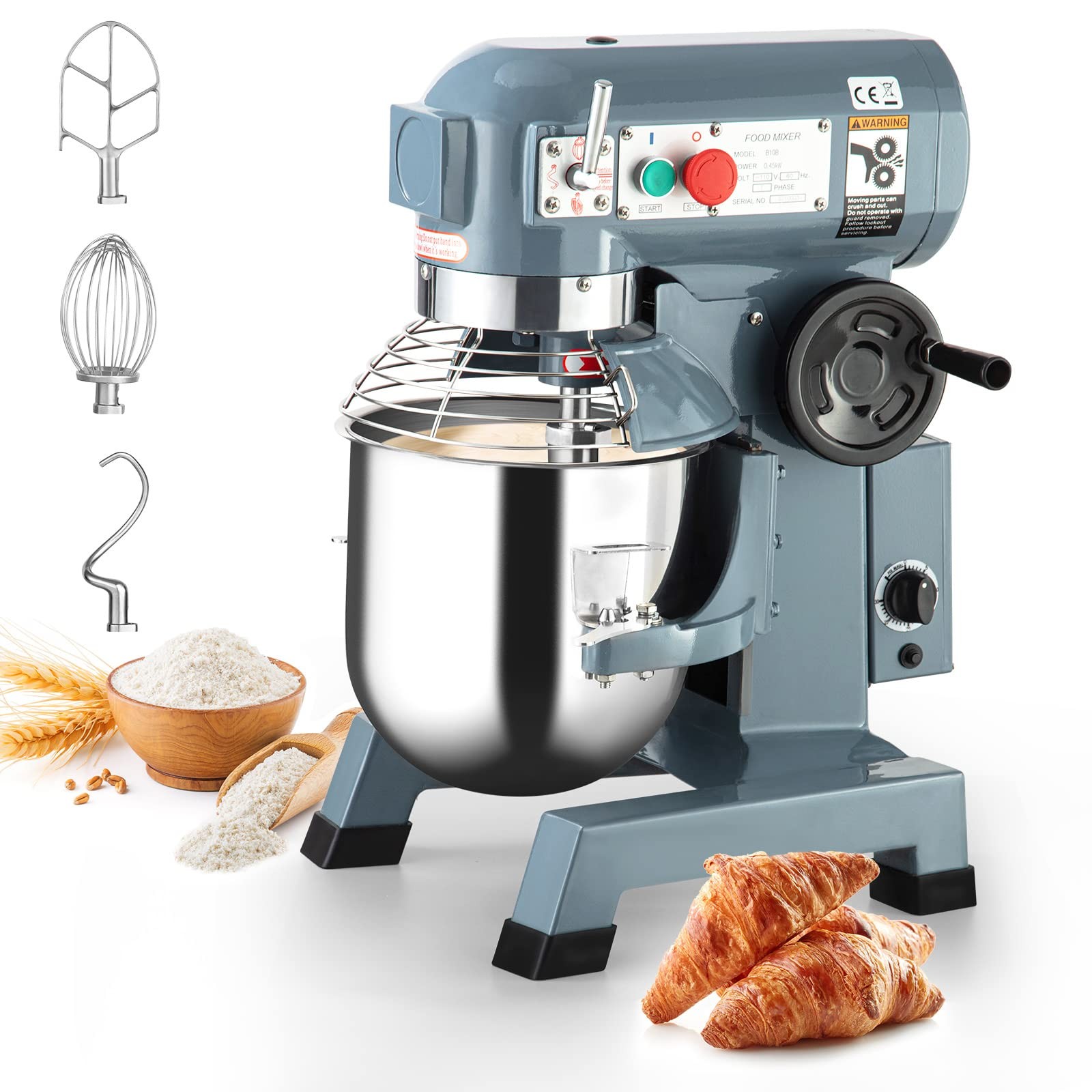 Towallmark Commercial Food Mixer 15QT 600W 110V 3 Speeds 15QT, BLUE