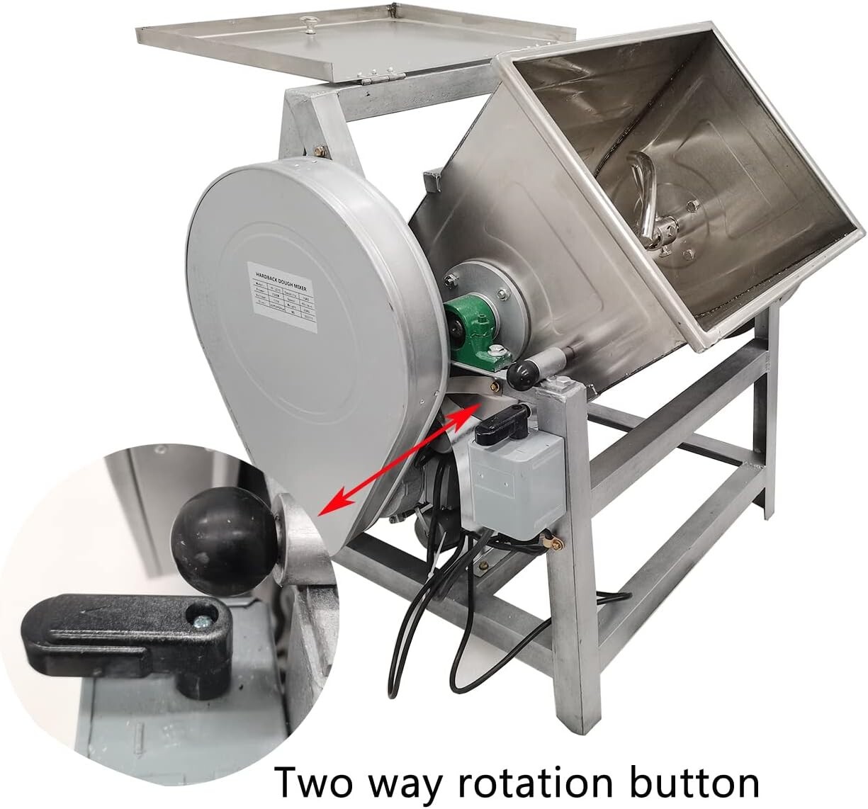 50QT Commercial Dough Mixer Machine 25KG Electric Flour Mixer & Degree Tilt Bow