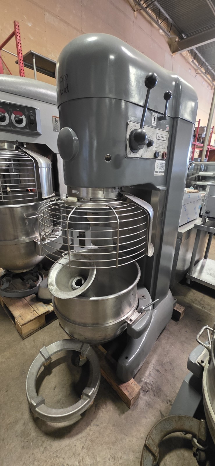 Used 80qt Hobart M802 Planetary Floor Mixer with Bowl Dolly Hook 2HP 220V 3Ph