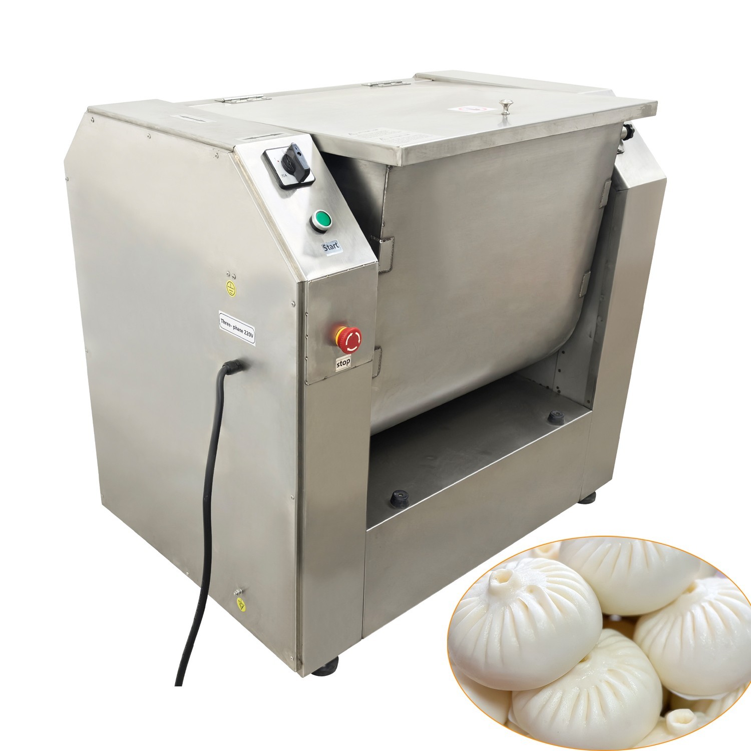75qt Commercial Flour Mixer Dough Kneading Machine 220V 3-phase For Steamed Bun