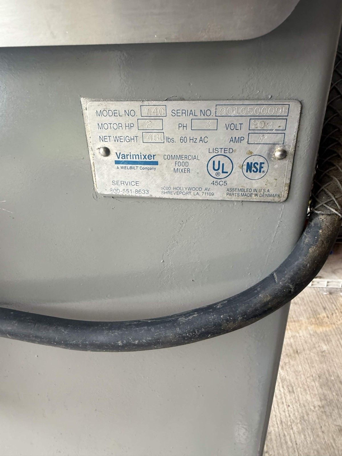 Welbilt Varimixer W40A 40 QT Mixer