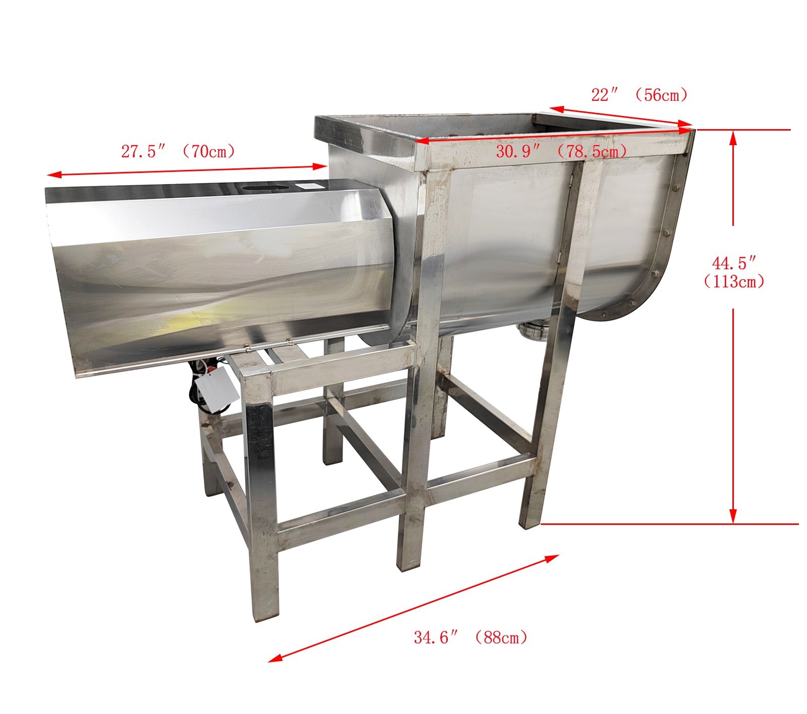 220V Commercial Dry and Wet Horizontal Mixer for Fertilizer/Sauce/Cereal etc.4HP