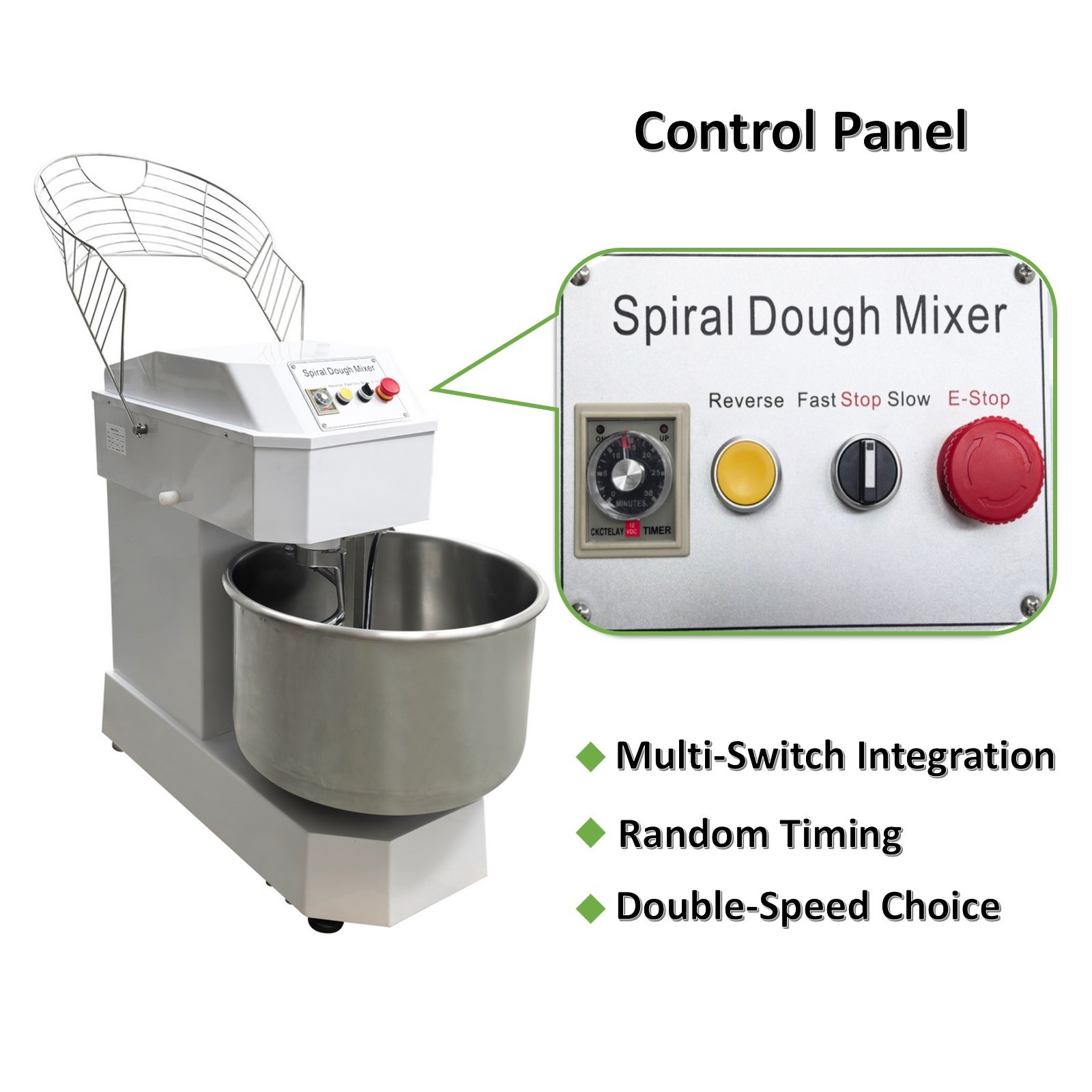 80L Twin-Gear & Dual-Speed Planetary Mixer 220V 3-Phase Industrial Dough Mixer​​