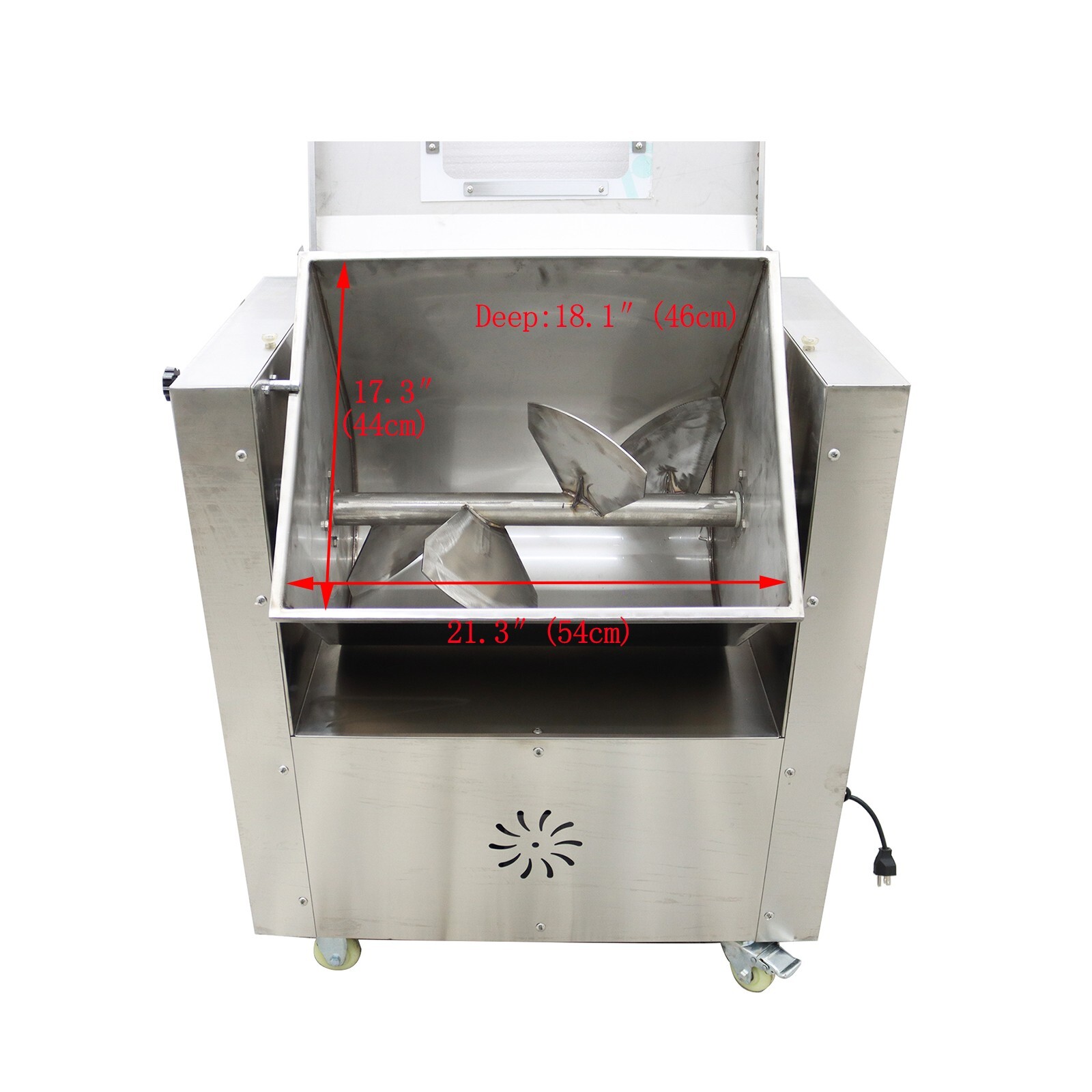 Electric Meat Mixer Sausage Food Blender Tilting Hopper 110V 15.6gal 60L 1.5Kw