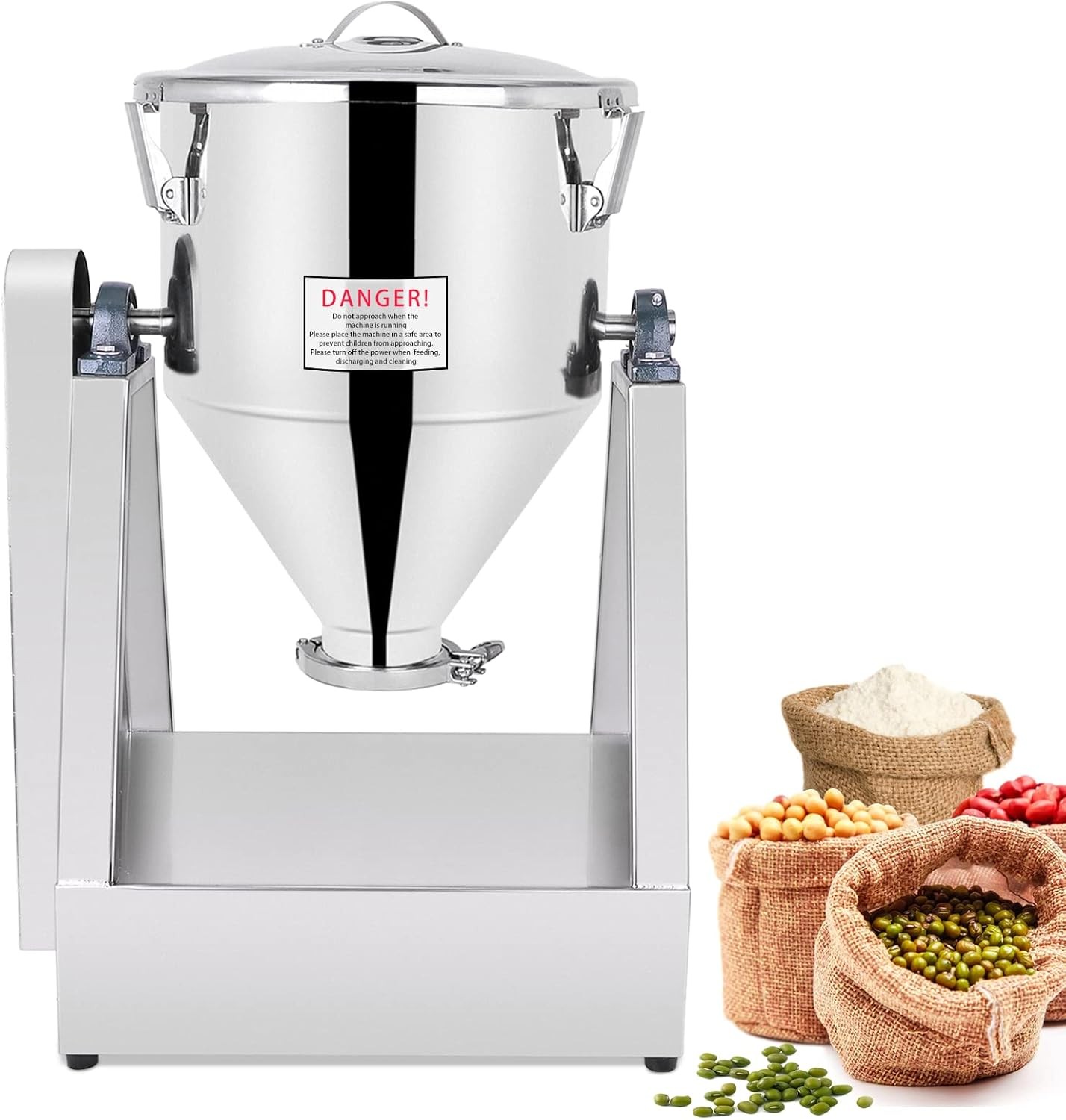 5-20KG Electric 304 Stainless Powder Blender Lab Dry Dough Powder Drum Mixer