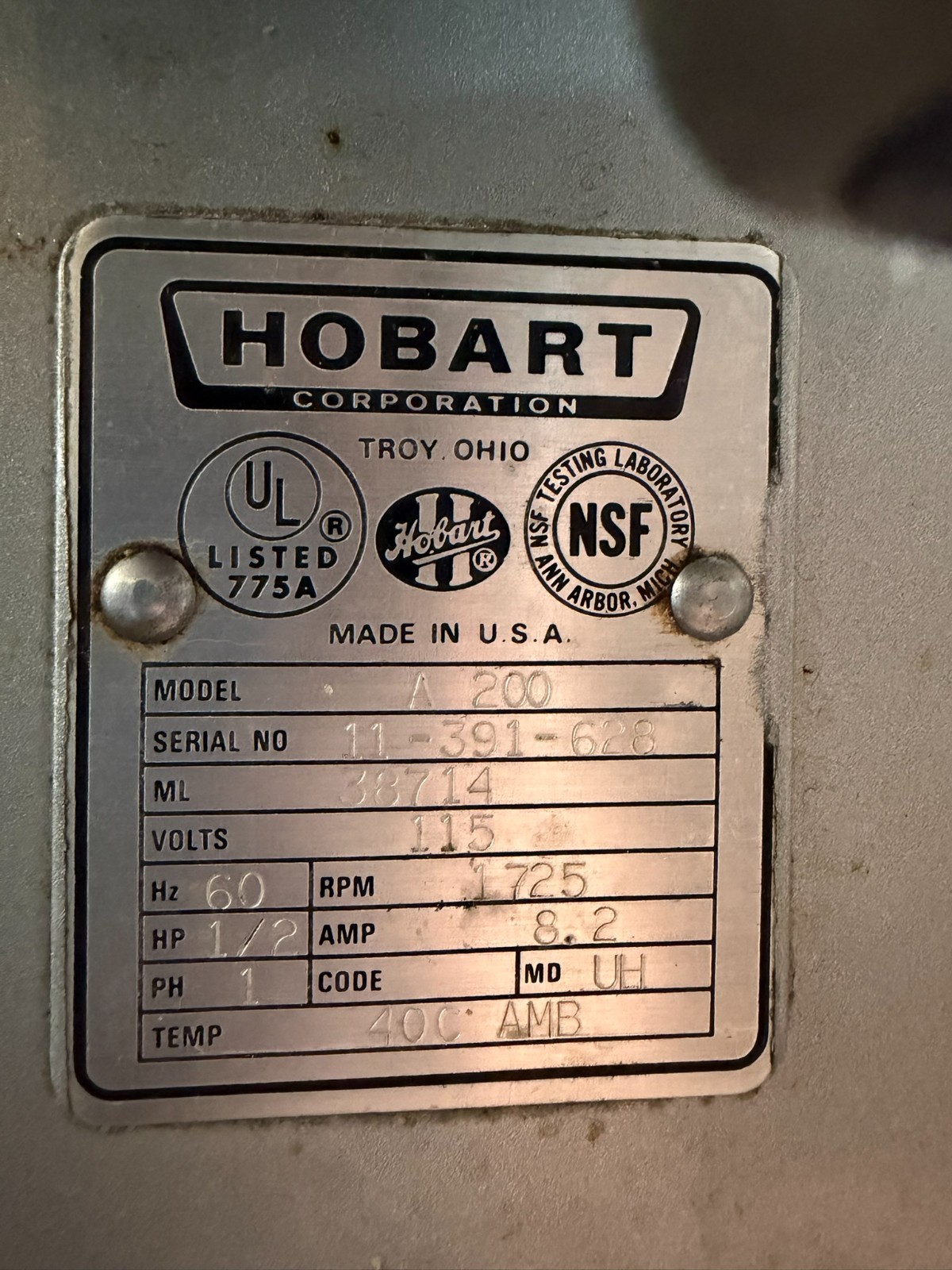 Hobart A-200 20qt Mixer