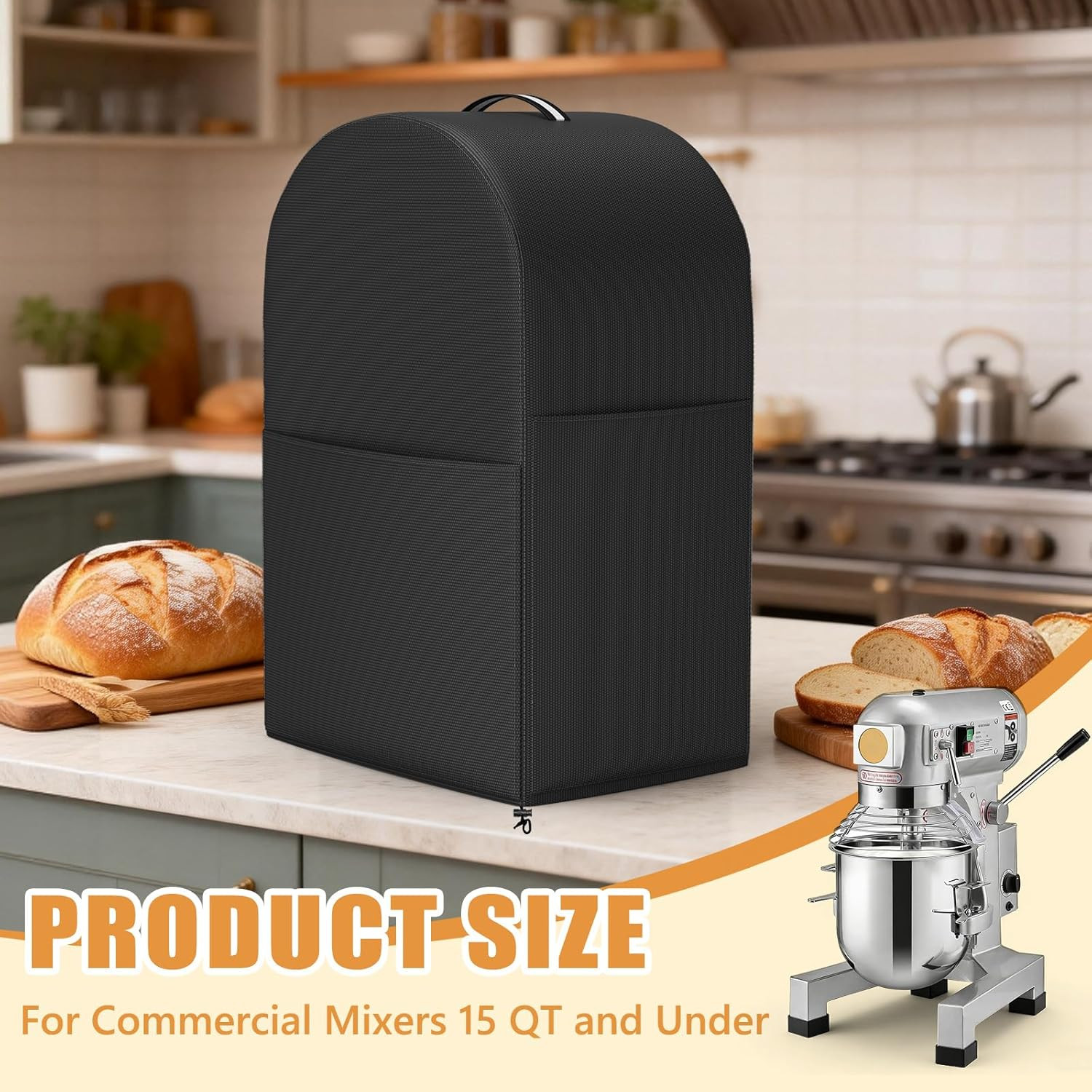 Heavy-Duty 15QT Food Mixer Cover – Waterproof & Dustproof with Pocket
