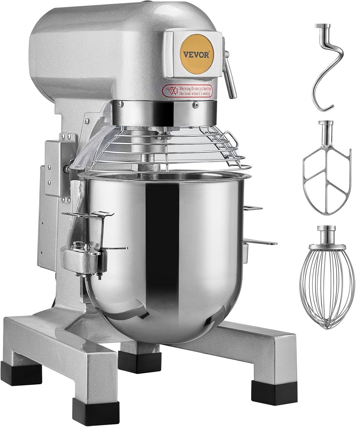 Commercial Food Mixer 15Qt, Commercial Mixer with 3 Adjustable Speeds, 550W Doug