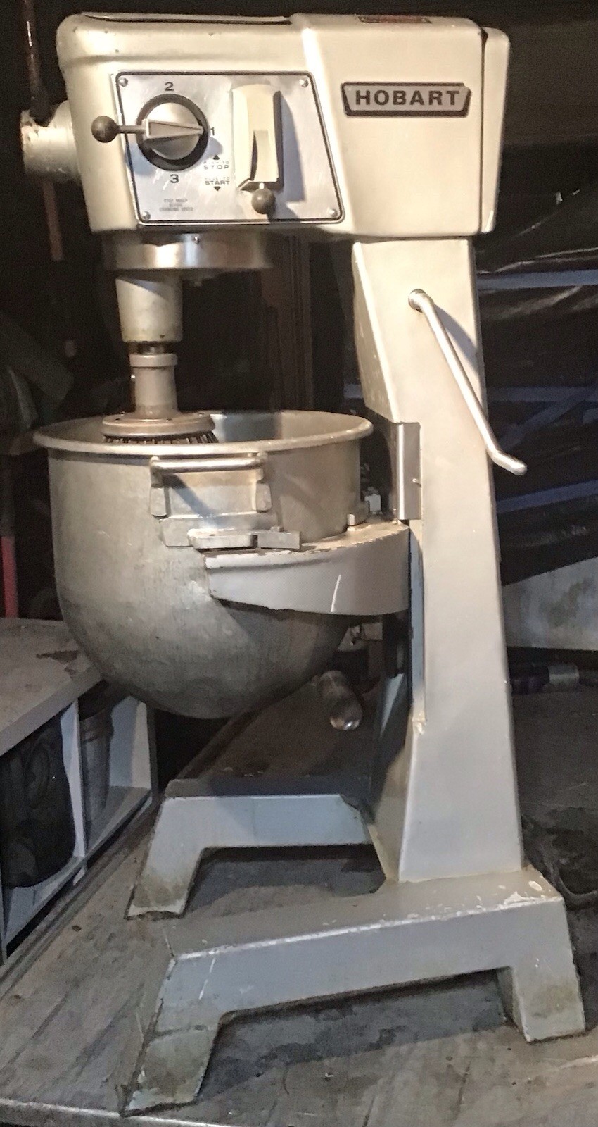 Hobart D300 Commercial 3-Speed Floor Mixer w/Bowl, Whisk, Dough Hook & Beater