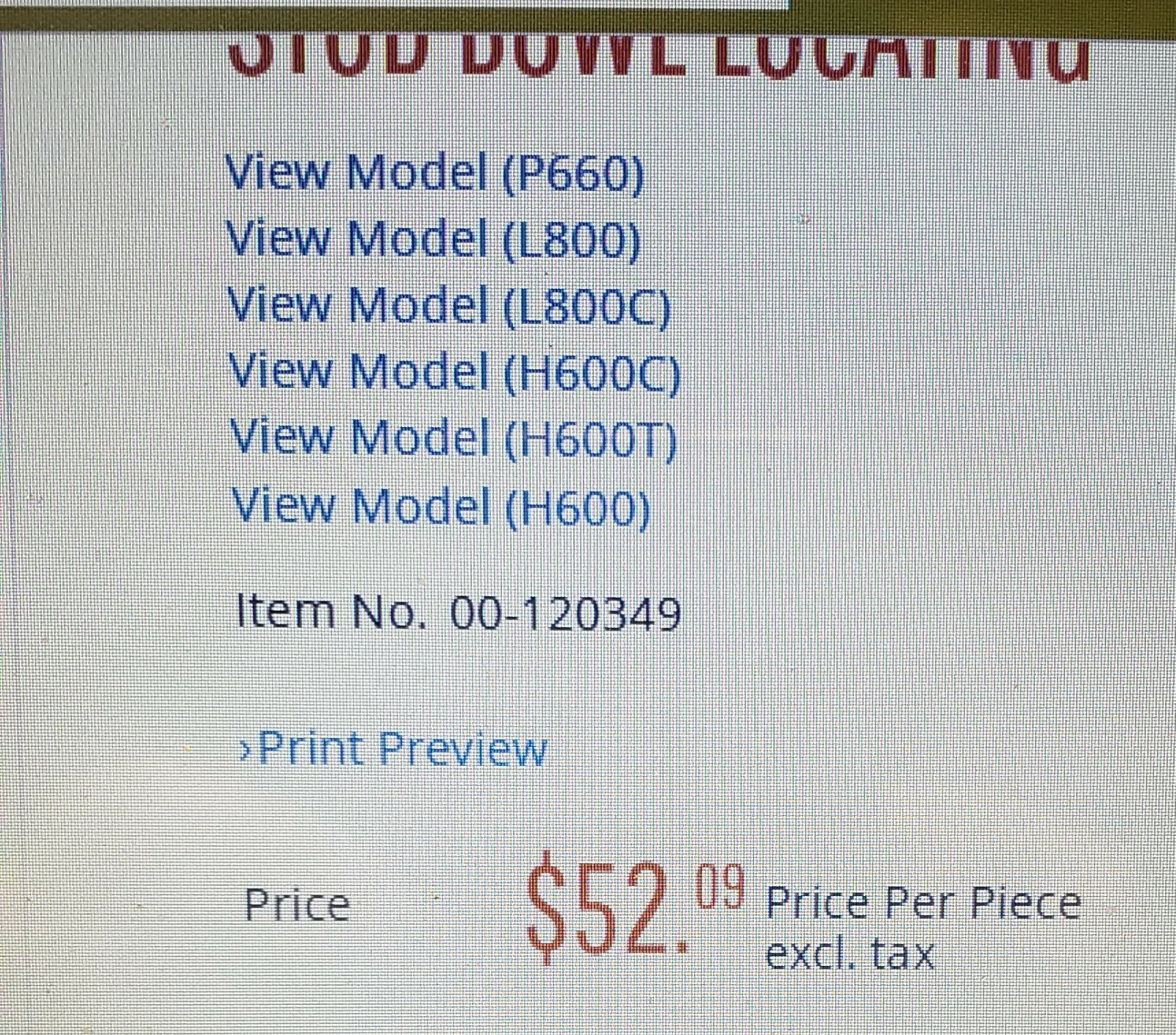 Hobart Mixer H600 60qt Stud Bowl Locating 24331 New 3.75 long style H600,, 1pin