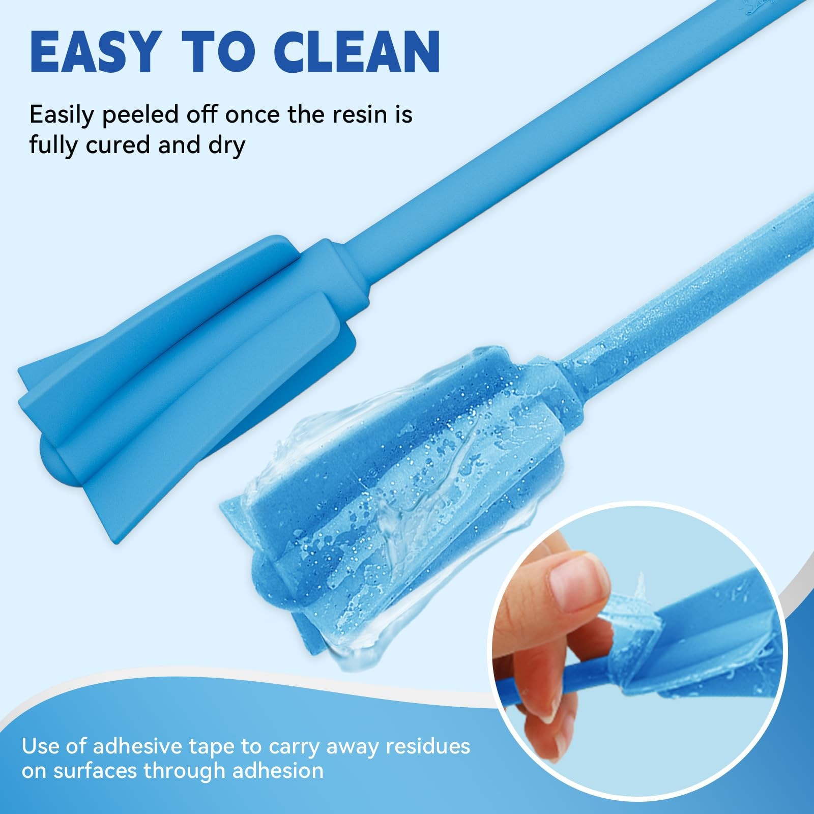 Suzzam Silicone Resin Mixer Paddles, 4 pcs Epoxy Silicone-4PCS, Blue