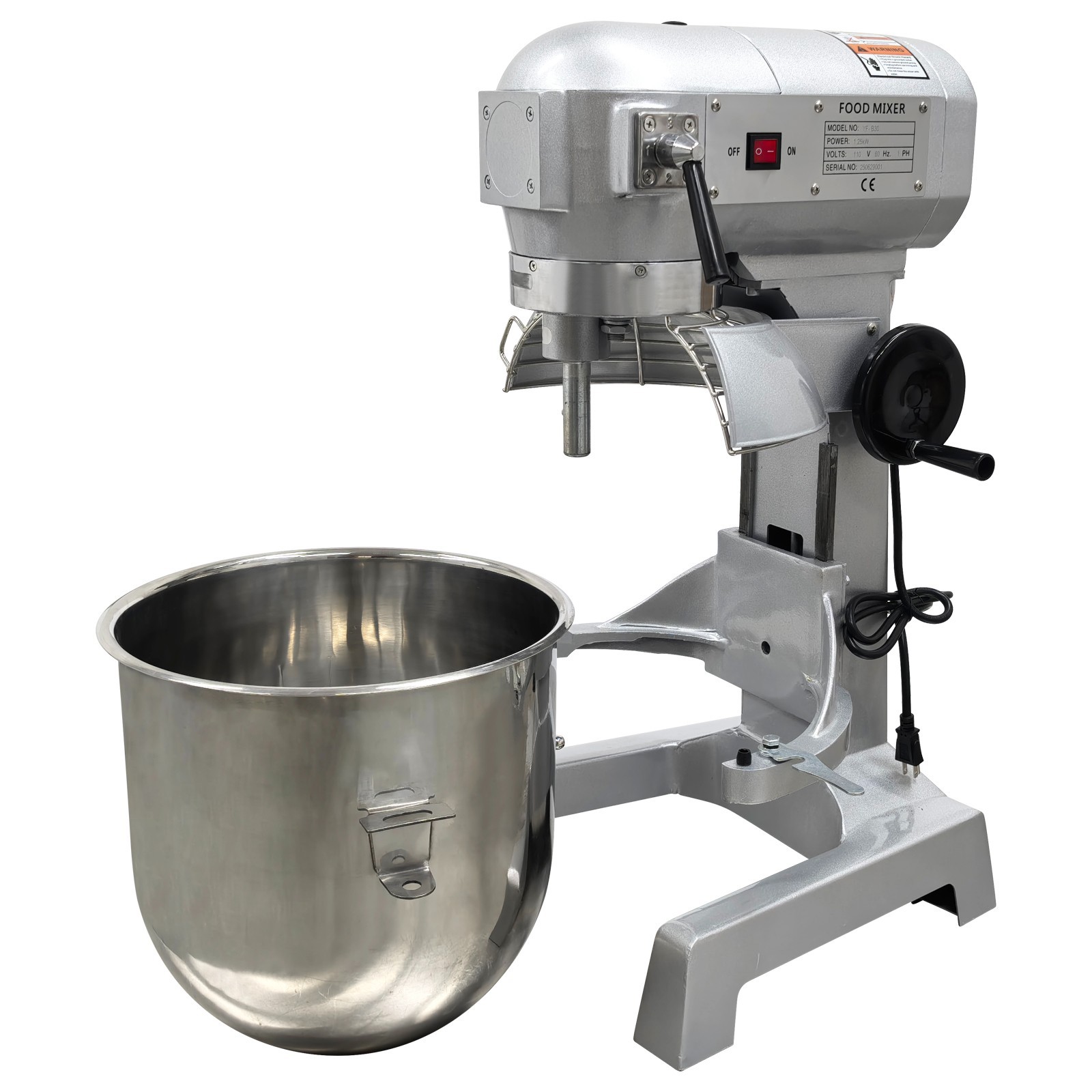 30L Electric Dough Mixer w/3 Speeds Adjustable 110V Dough Kneading Machine