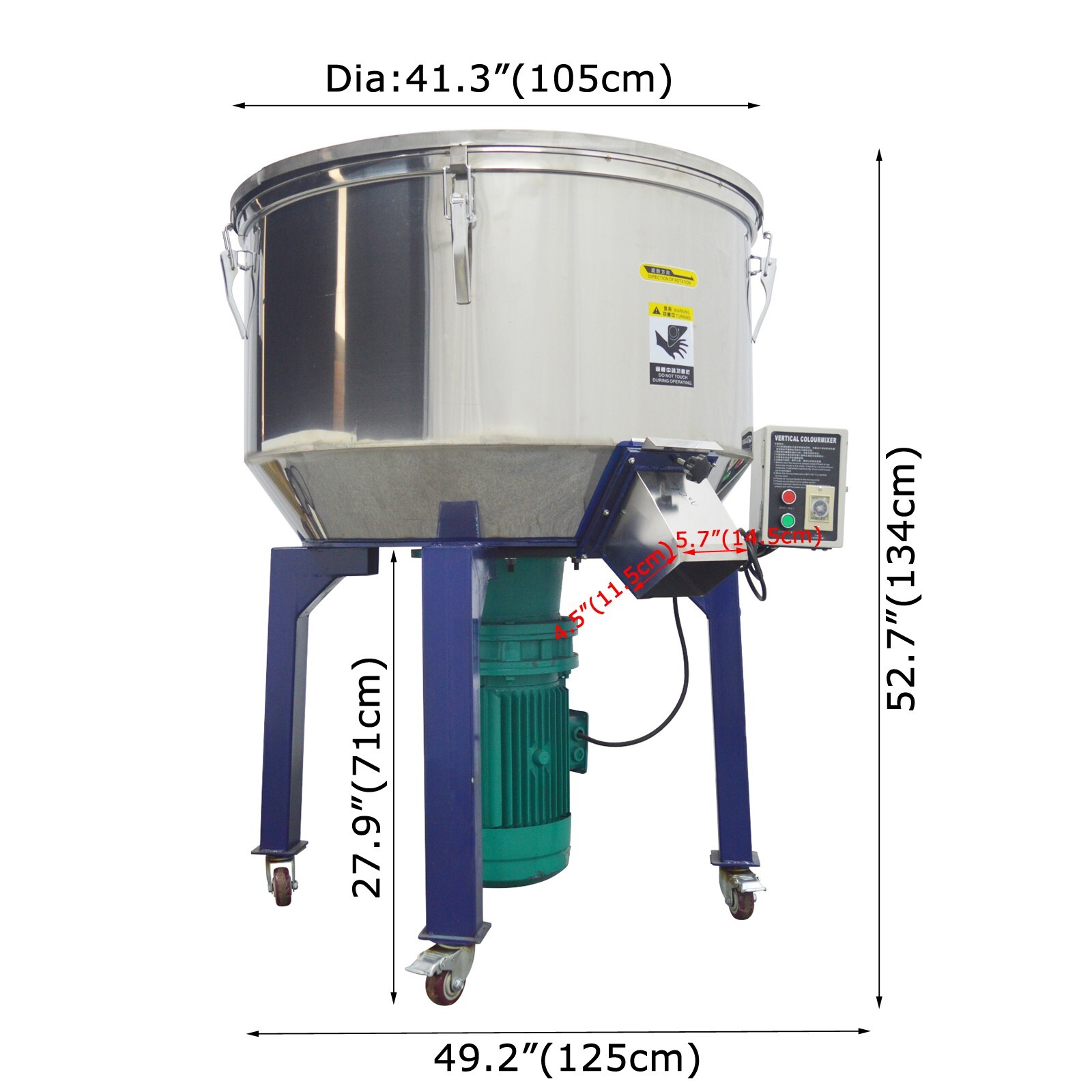 Vertical Stainless Steel PVC Plastic Particle Color Mixer Food Feed Dry Powder