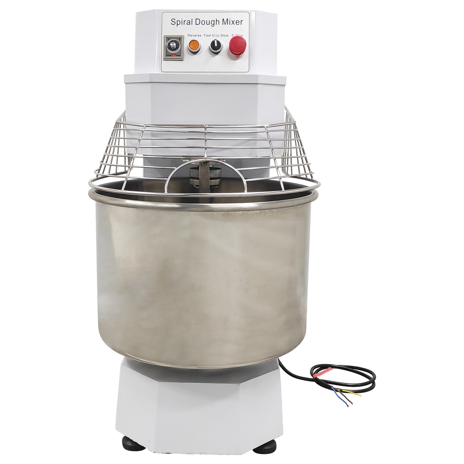 60qt Commercial Double-acting Dough Mixer 2-Speed Sprial Dough Mixer 220V 3KW