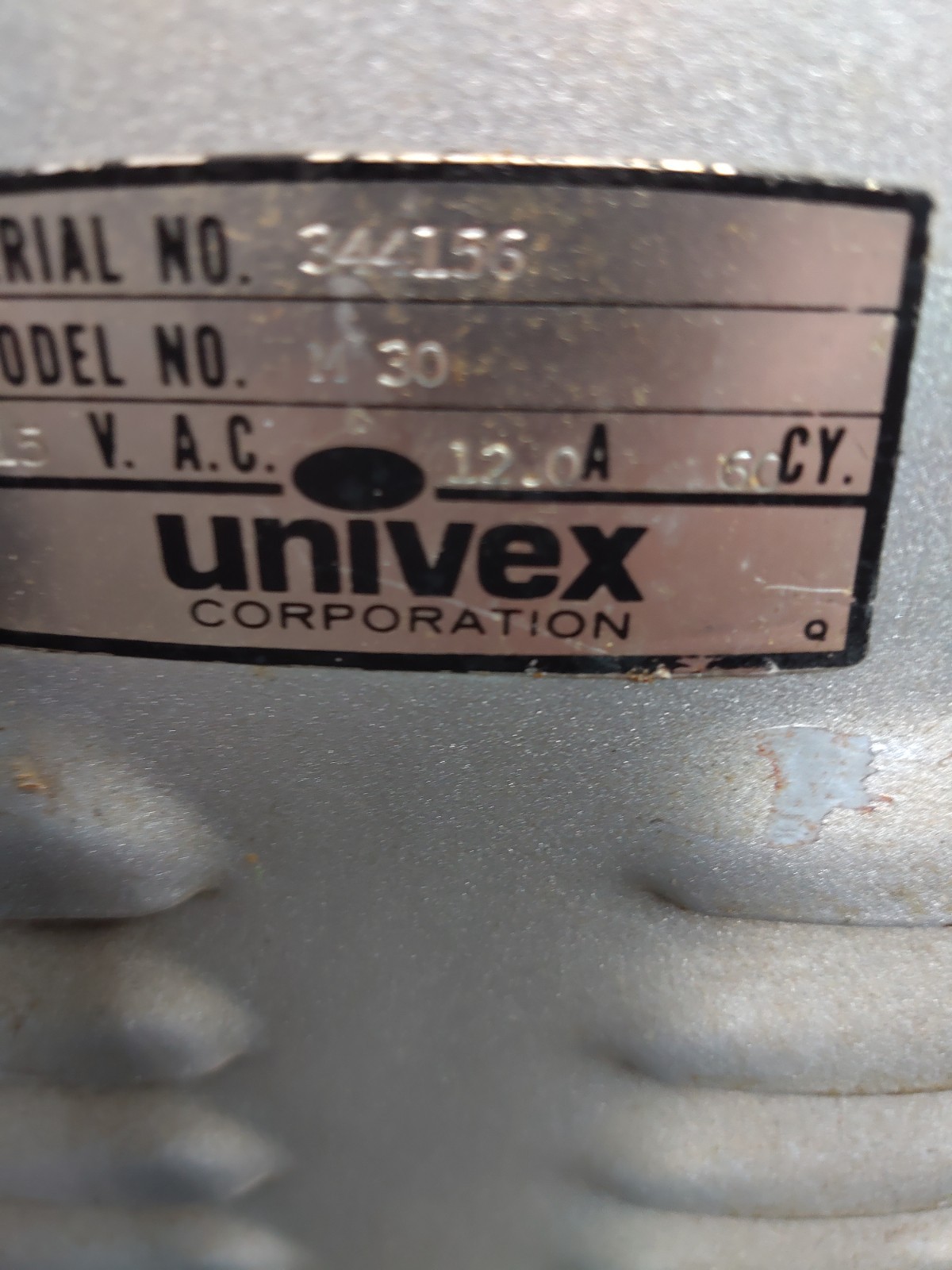 Mixer/ 30 Qts. UNIVEX Model M30+ with 3 Attachments – Bakery/Restaurant mixer