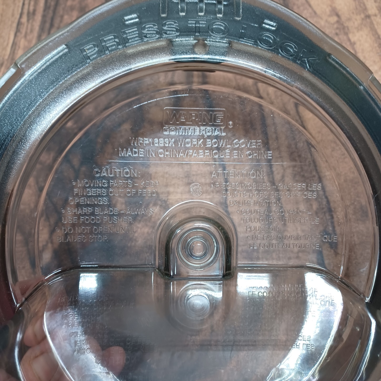 Waring Commercial WFP16S3X Work Bowl Cover Sealed Batch Lid for WFP16S Processor